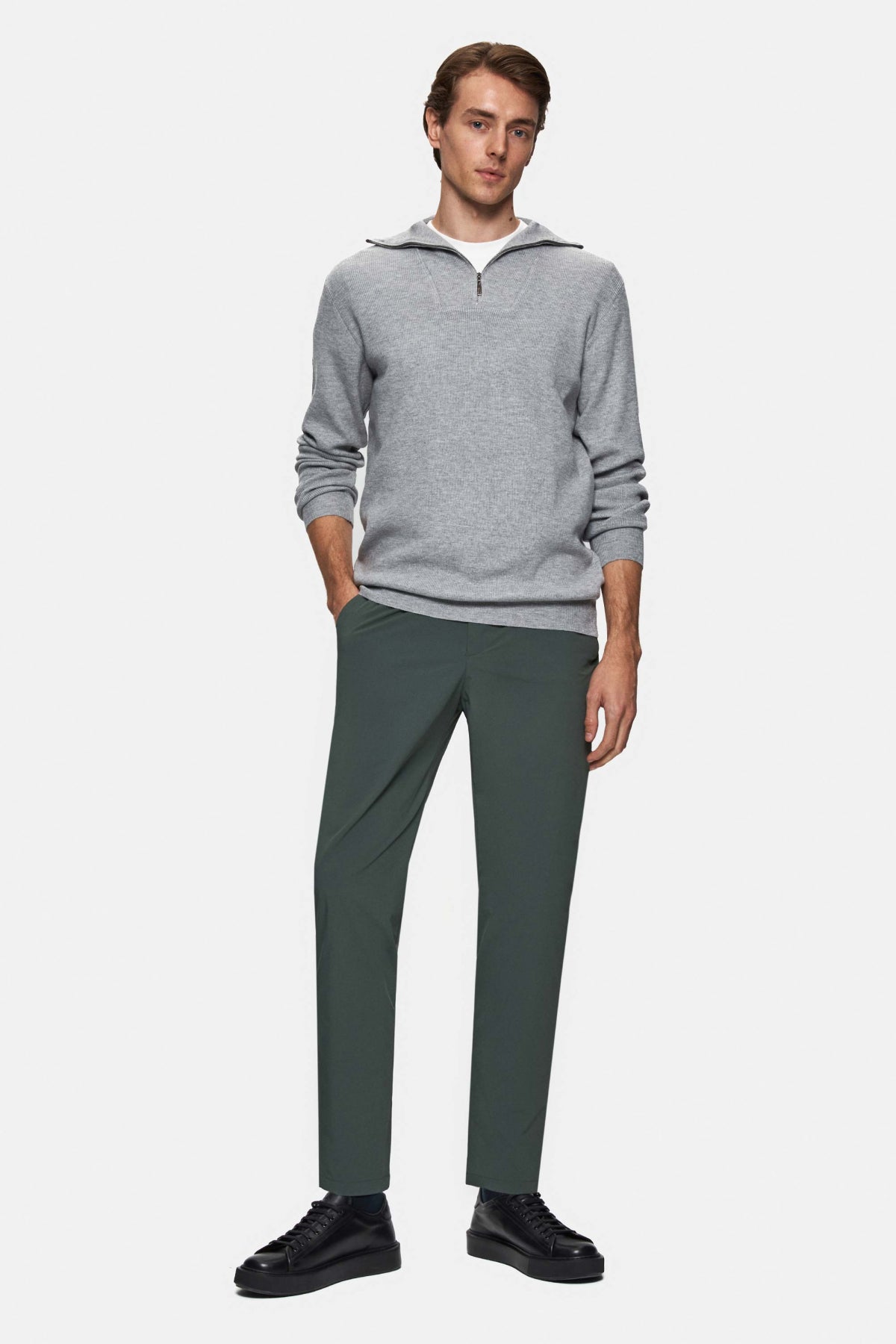 PANTALONI CASUAL SLIM FIT D'S DAMAT - Verde