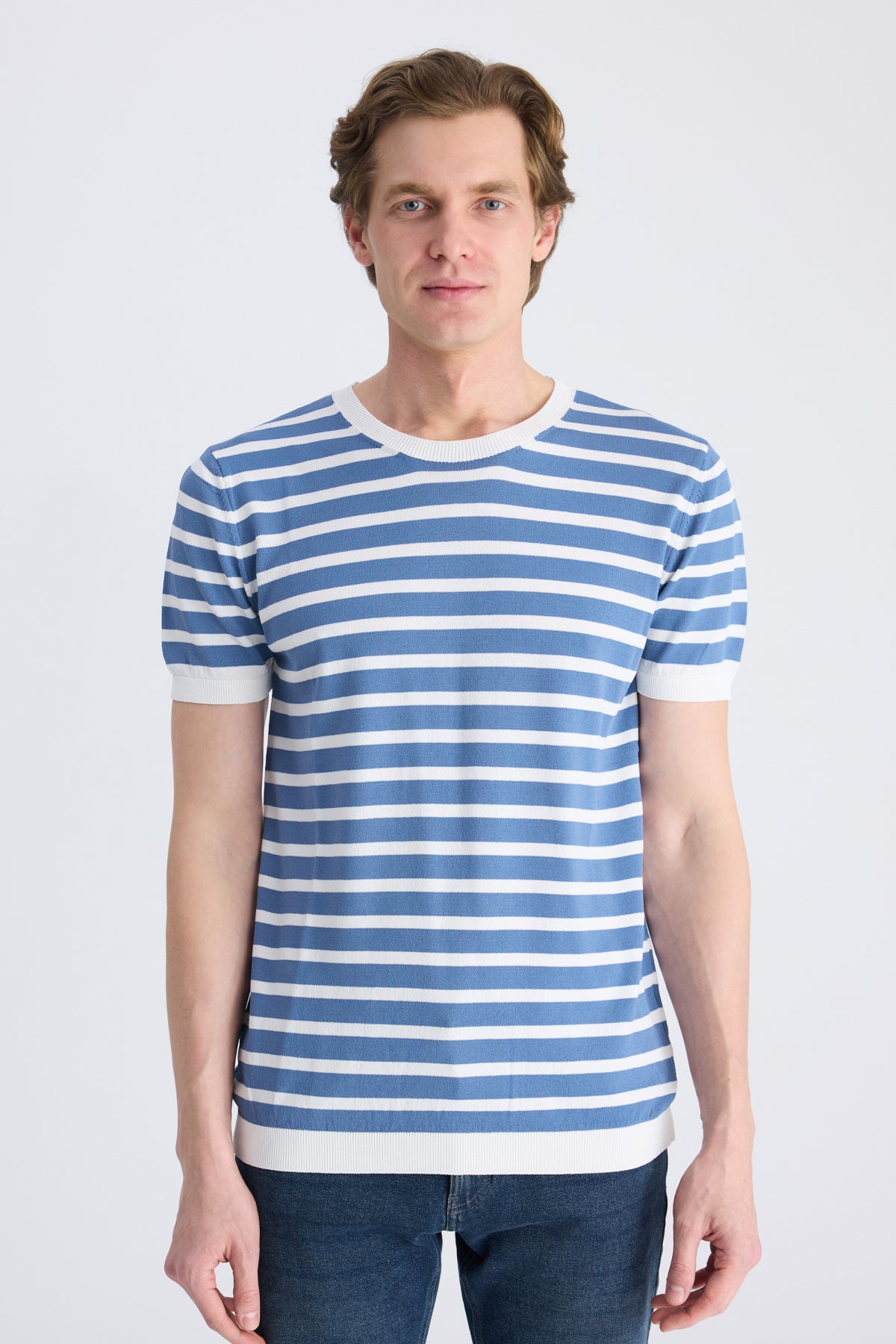 TRICOU SLIM FIT D'S DAMAT - Albastru