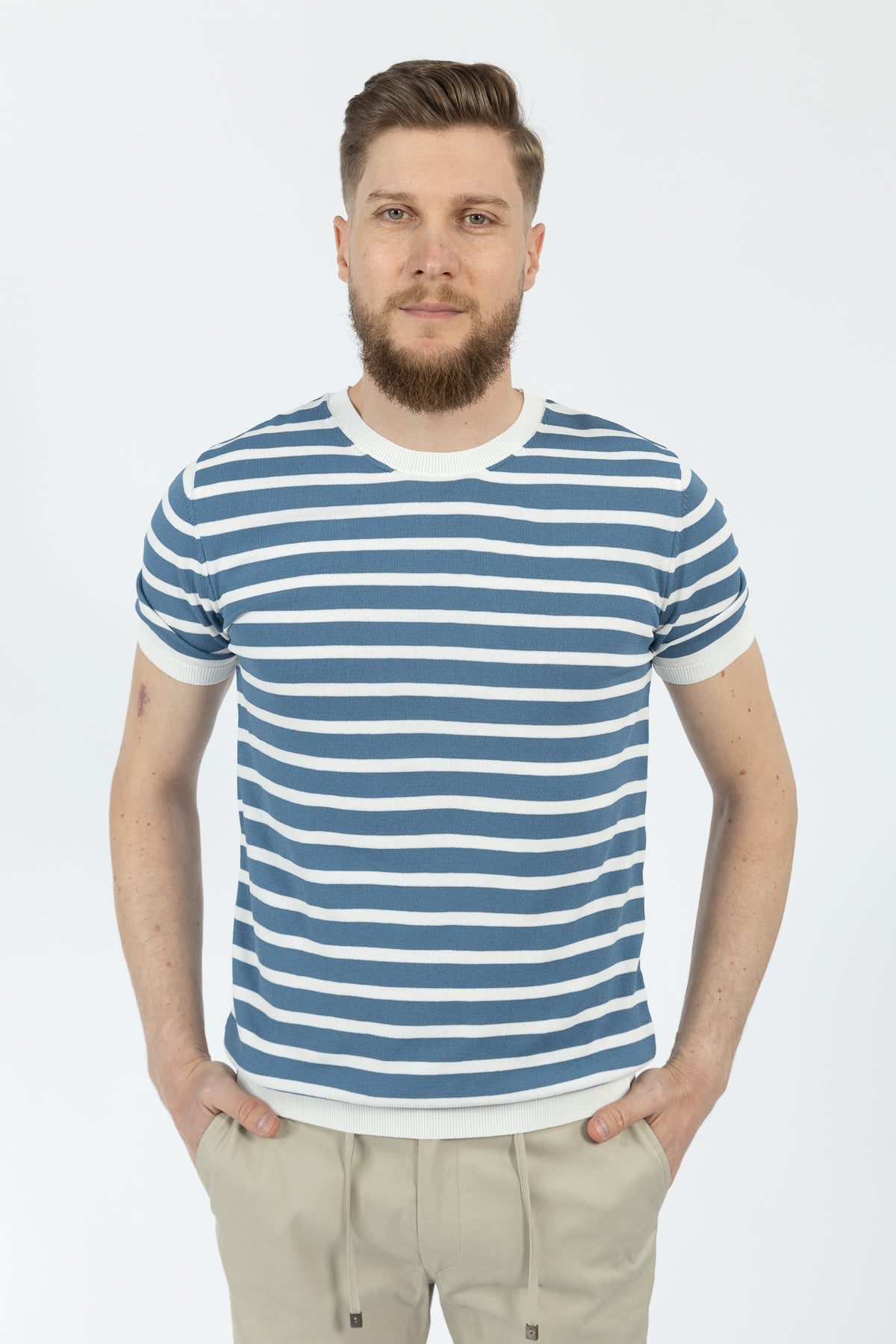 TRICOU SLIM FIT D'S DAMAT - Albastru