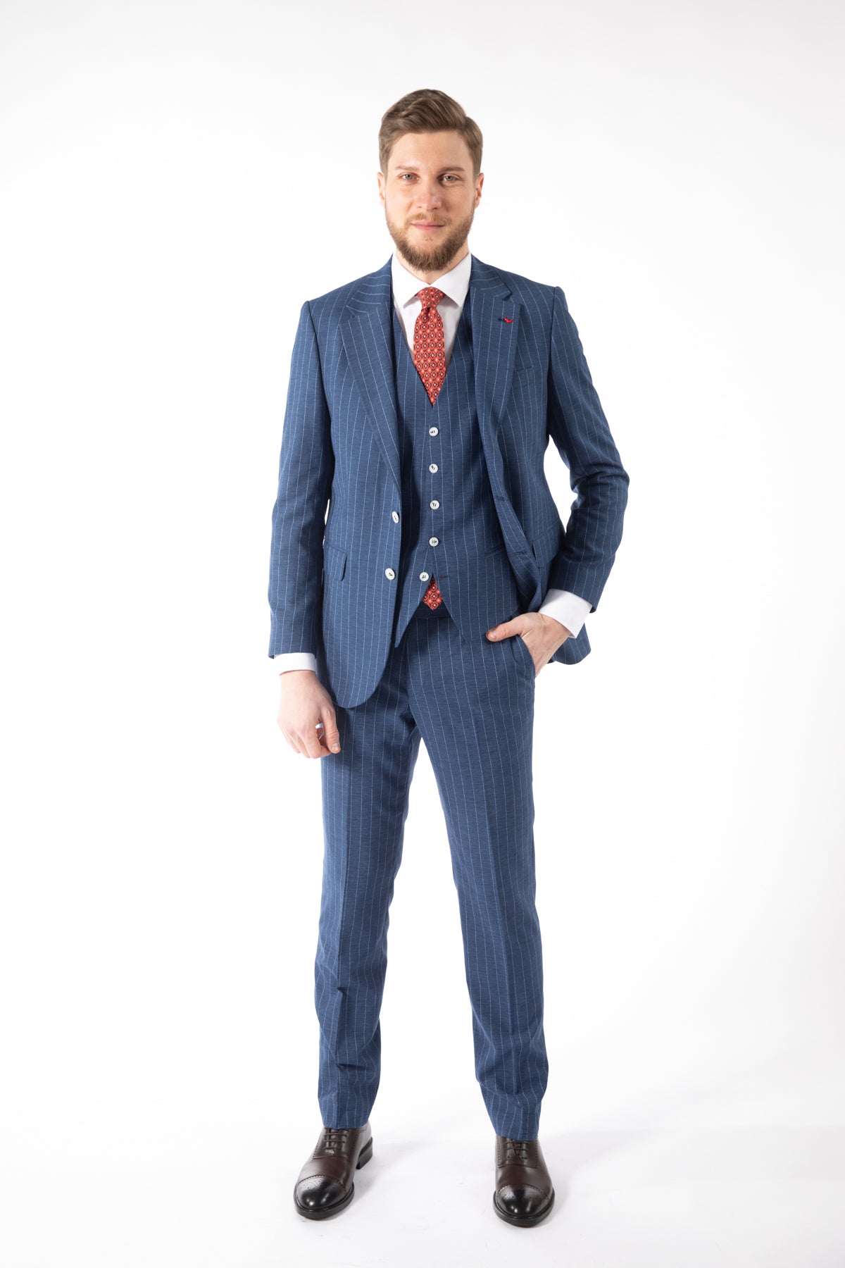 COSTUM REGULAR FIT D'S DAMAT - Albastru