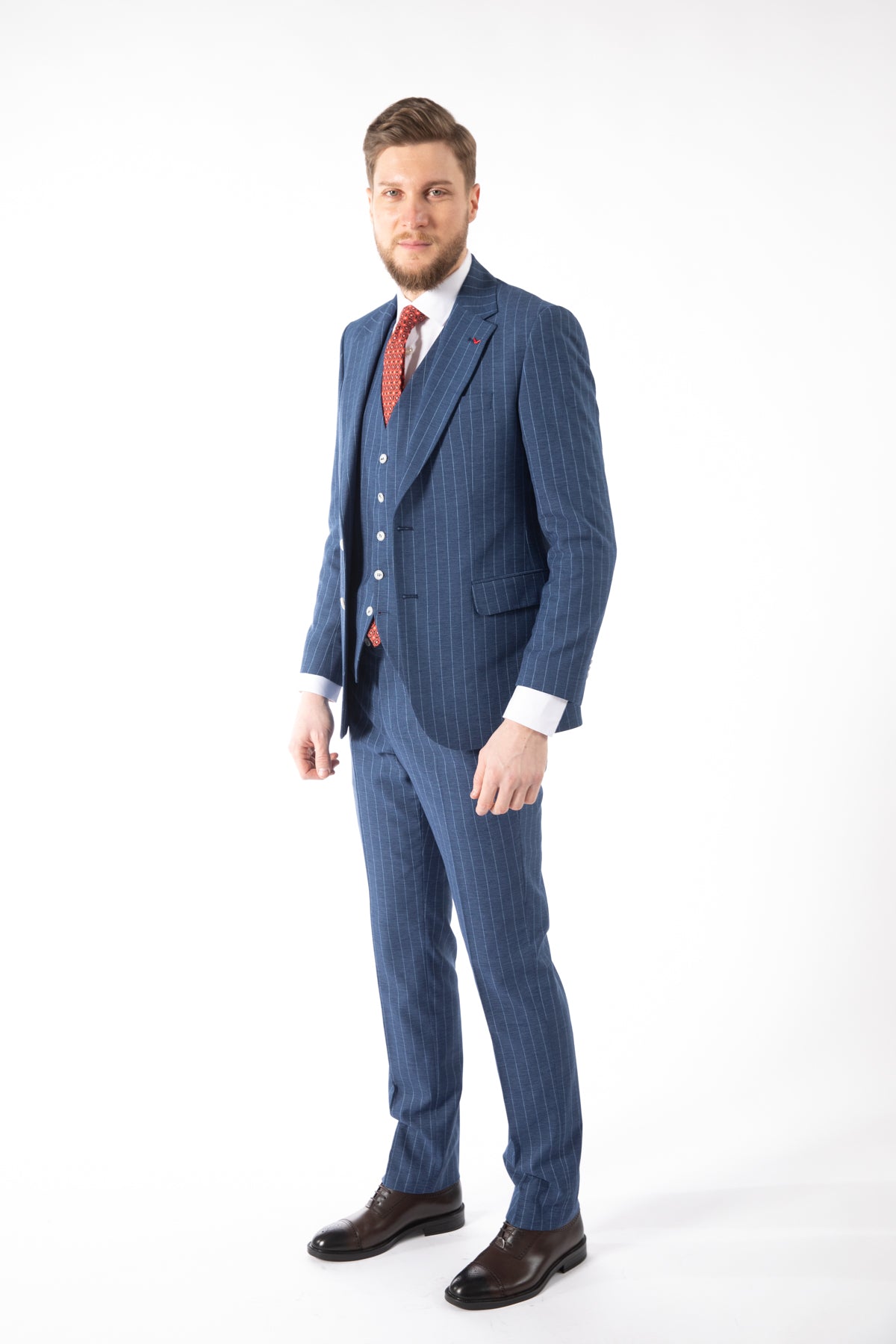 COSTUM REGULAR FIT D'S DAMAT - Albastru