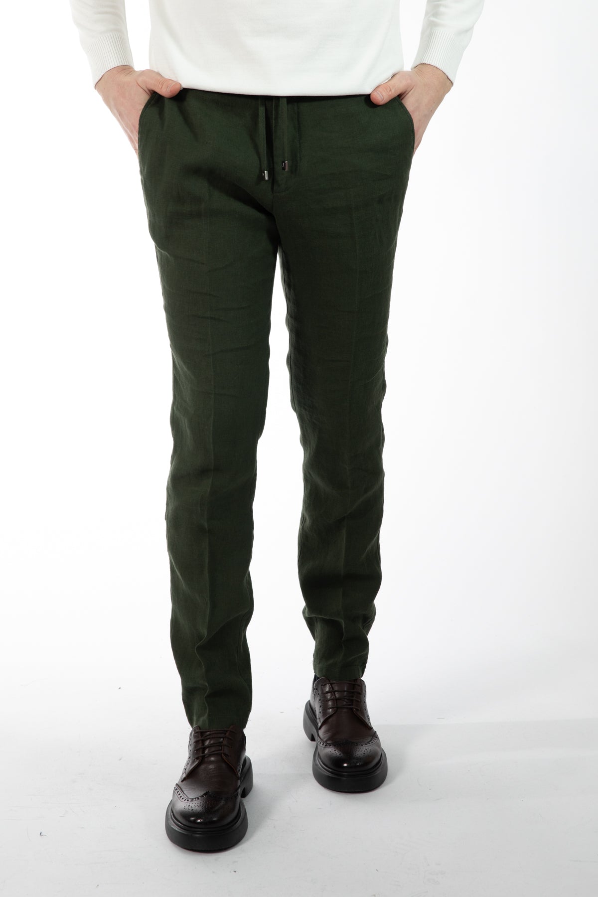 PANTALONI CASUAL SLIM FIT D'S DAMAT - Kaki