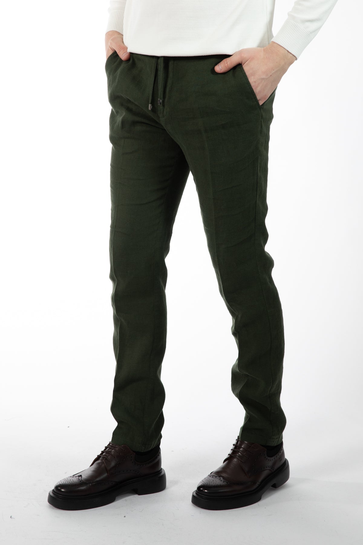 PANTALONI CASUAL SLIM FIT D'S DAMAT - Kaki