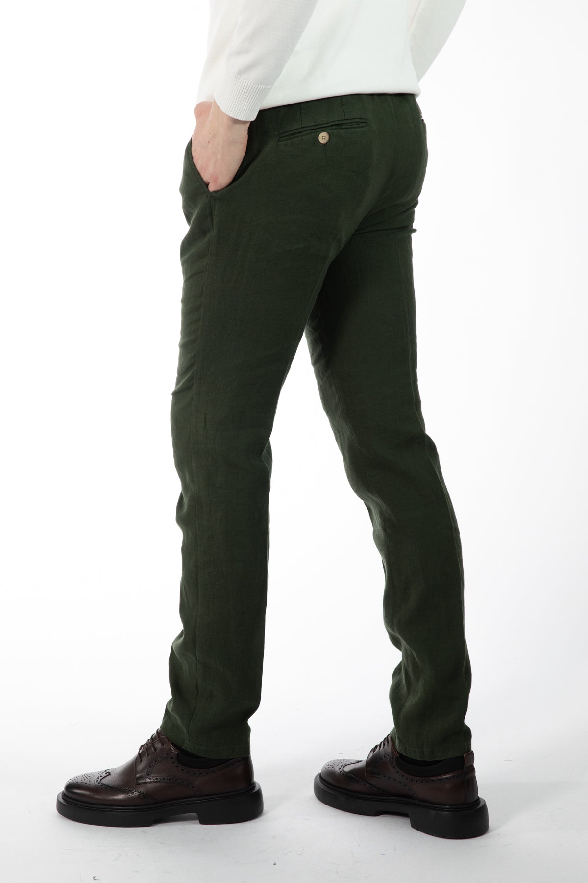 PANTALONI CASUAL SLIM FIT D'S DAMAT - Kaki