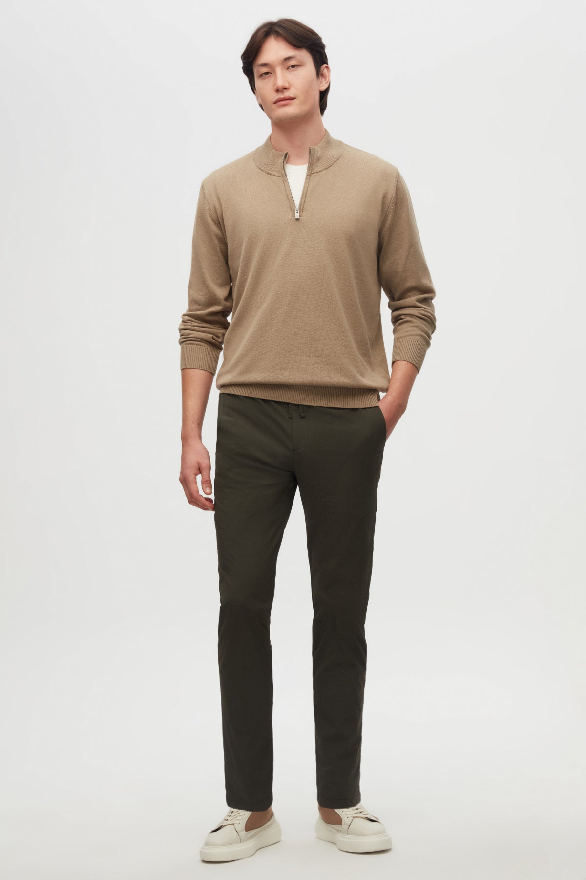 PANTALONI CASUAL SLIM FIT D'S DAMAT - Kaki