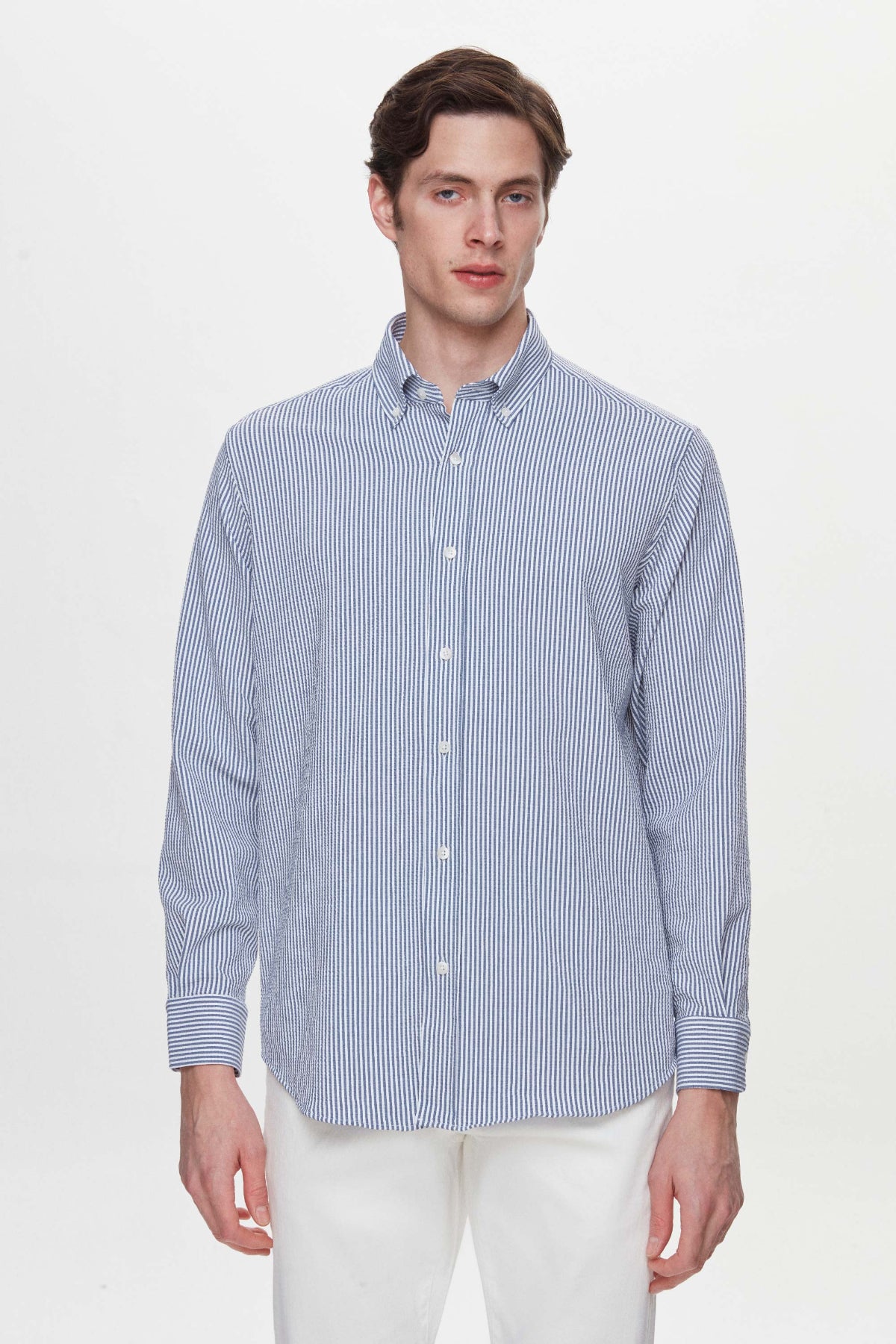 CAMASA CU DUNGI REGULAR FIT D'S DAMAT - Bleumarin