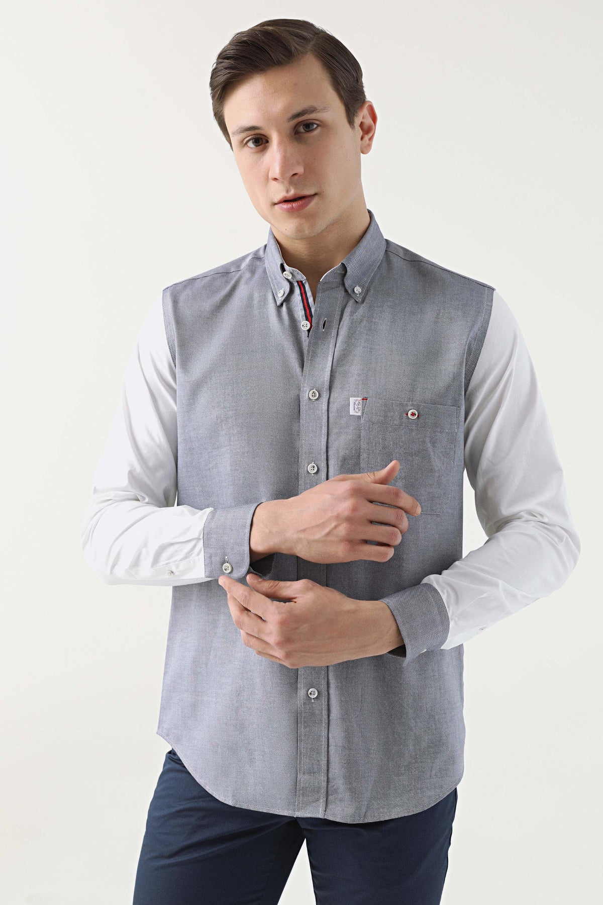 CAMASA CASUAL SLIM FIT D'S DAMAT - Bleumarin
