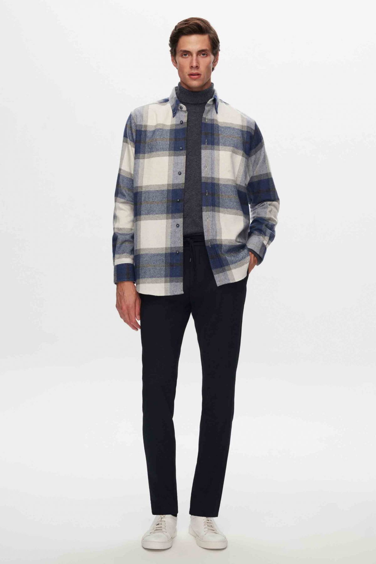 CAMASA CASUAL SLIM FIT D'S DAMAT - Bleumarin