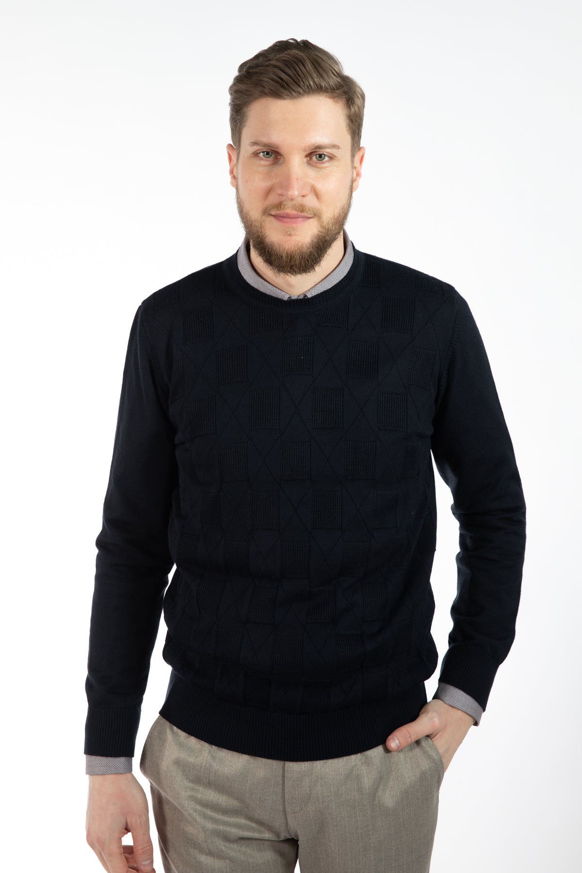 PULOVER REGULAR FIT D'S DAMAT - Bleumarin