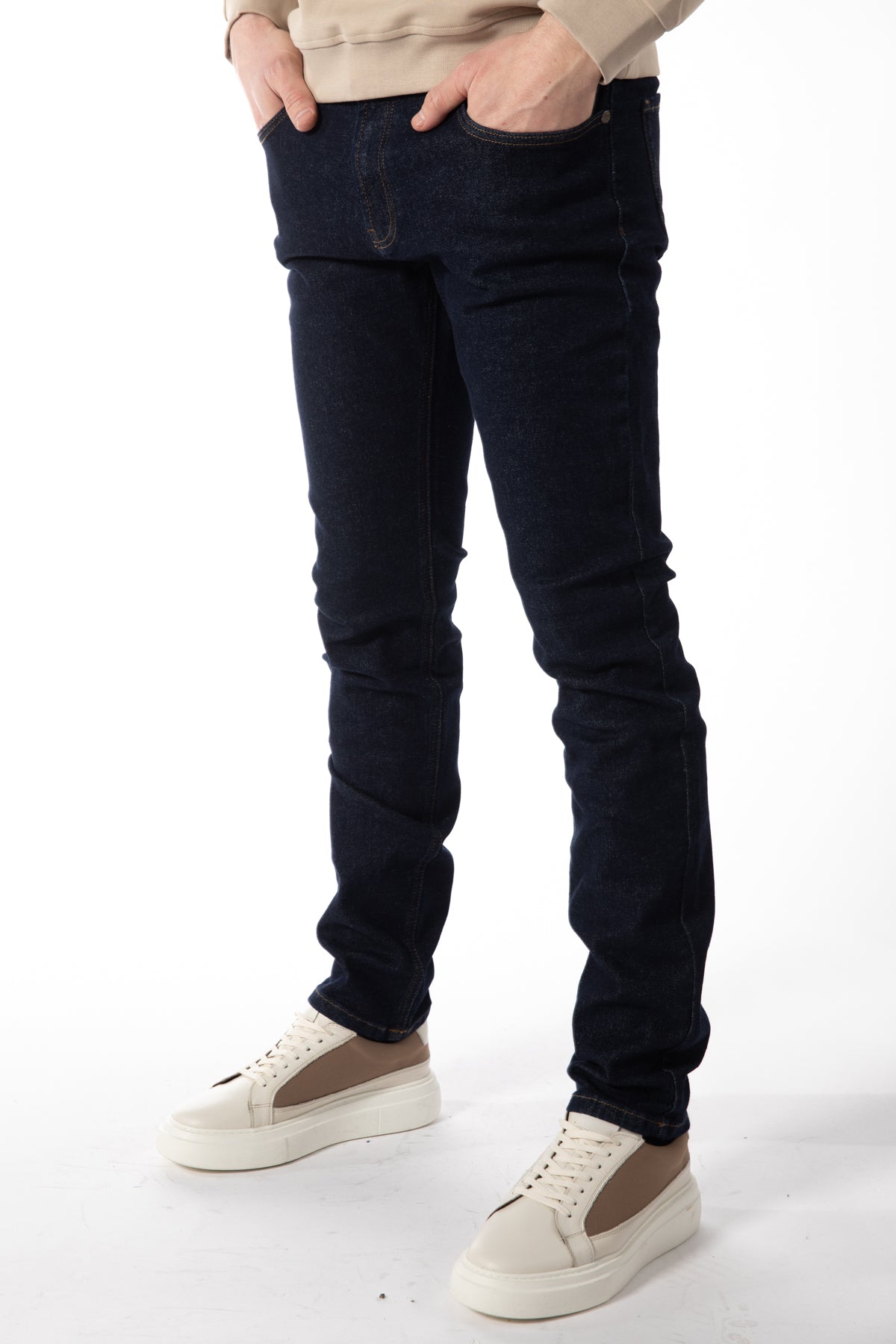 BLUGISTRI SLIM FIT D'S DAMAT - Bleumarin
