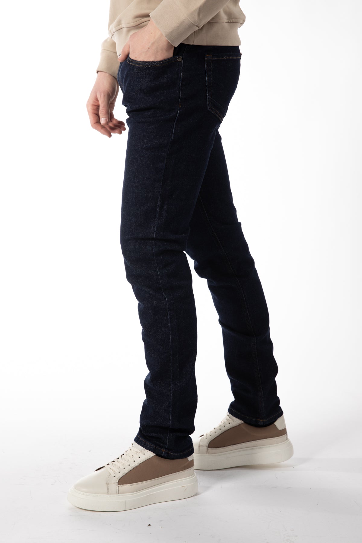 BLUGISTRI SLIM FIT D'S DAMAT - Bleumarin