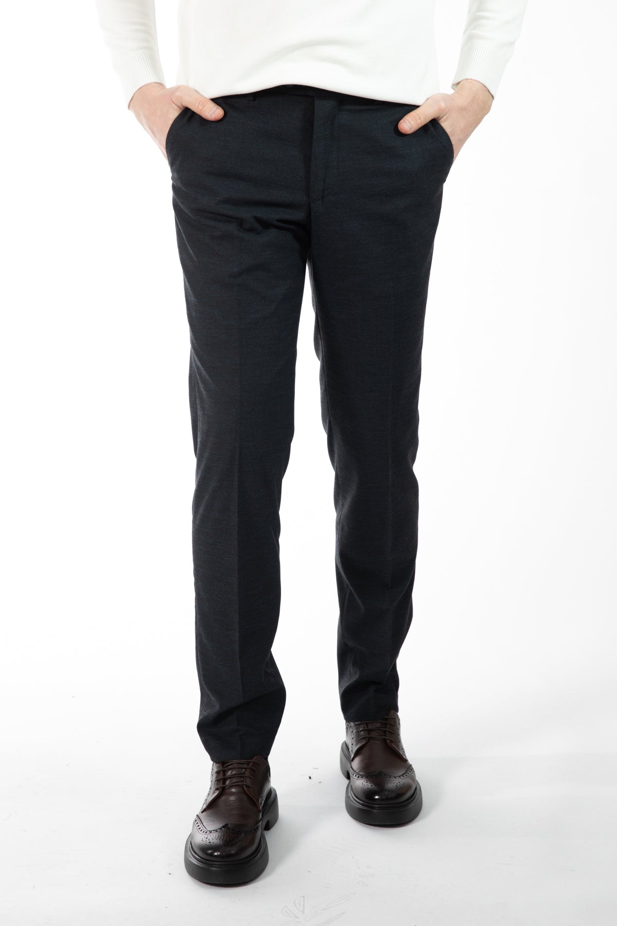 PANTALONI SLIM FIT D'S DAMAT - Bleumarin