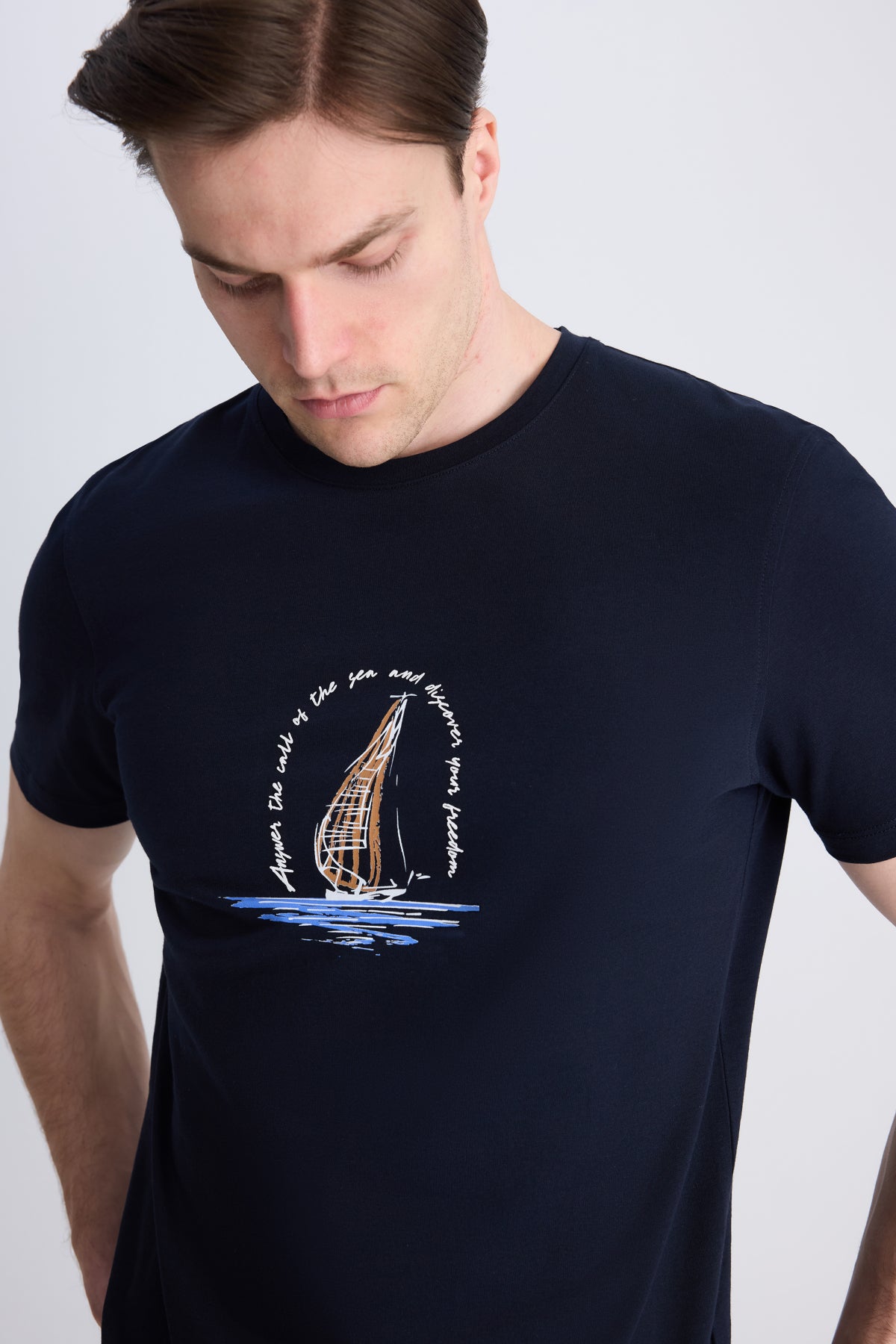 TRICOU REGULAR FIT D'S DAMAT - Bleumarin