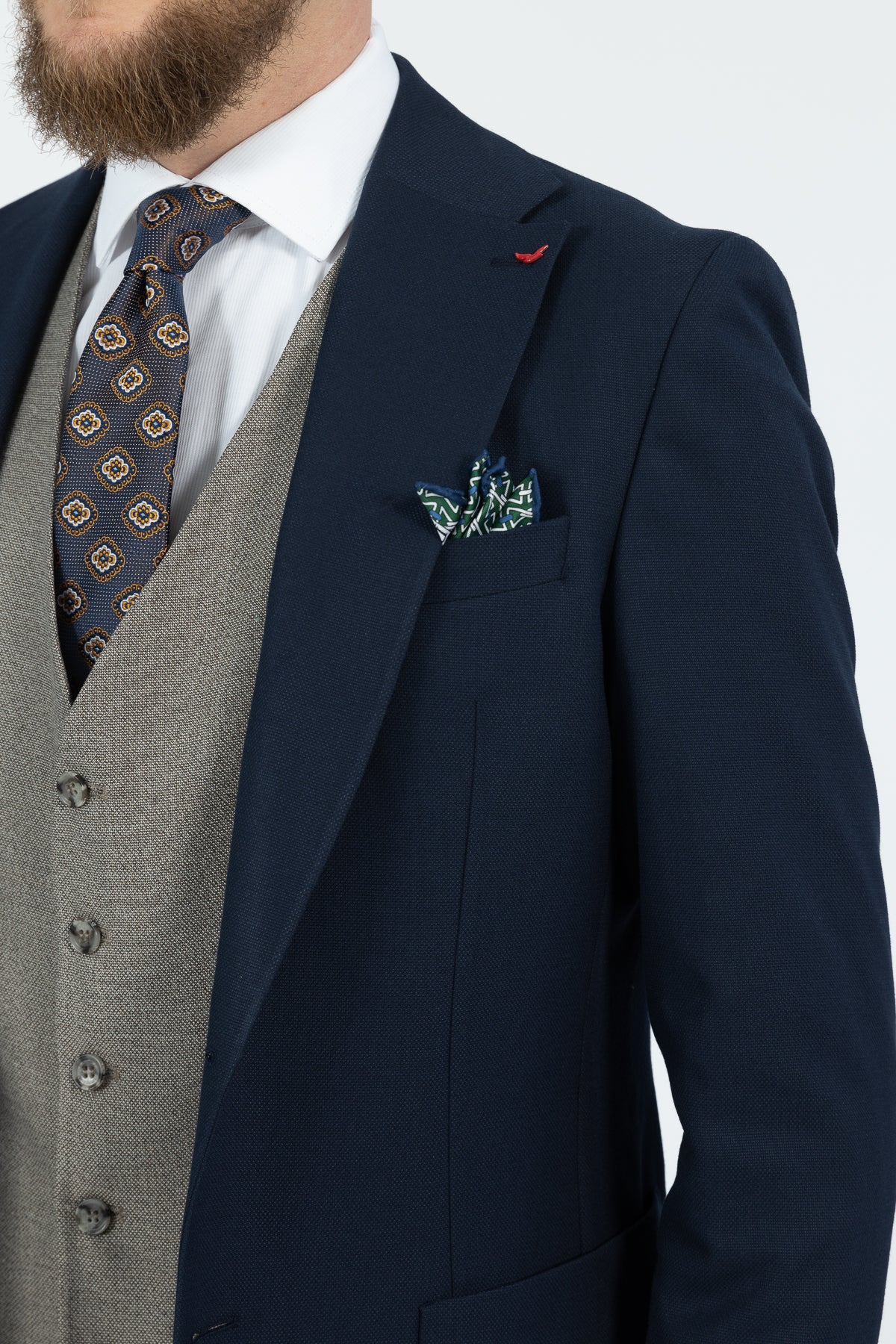 COSTUM CU VESTA SLIM FIT D'S DAMAT - Bleumarin