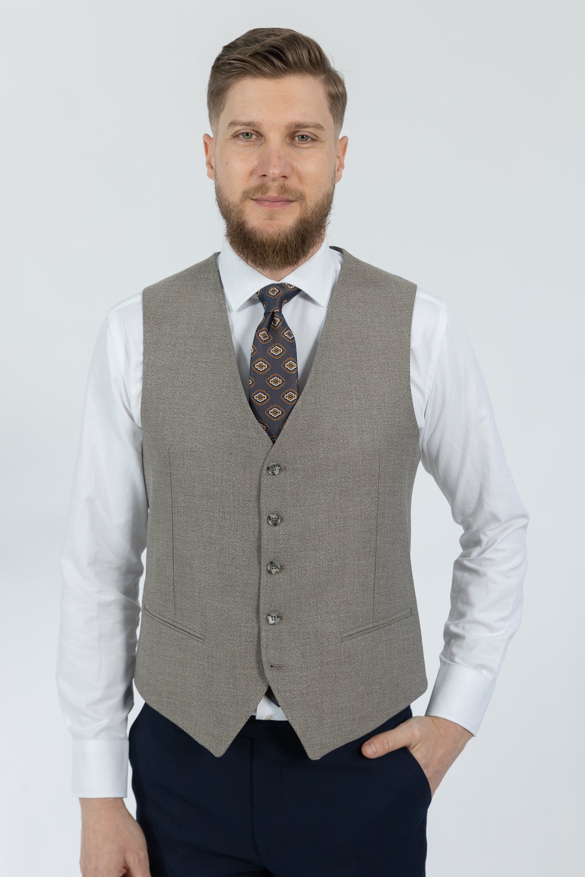 COSTUM CU VESTA SLIM FIT D'S DAMAT - Bleumarin