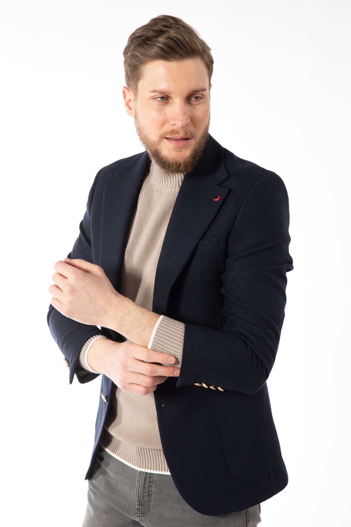 SACOU SLIM FIT D'S DAMAT - Bleumarin