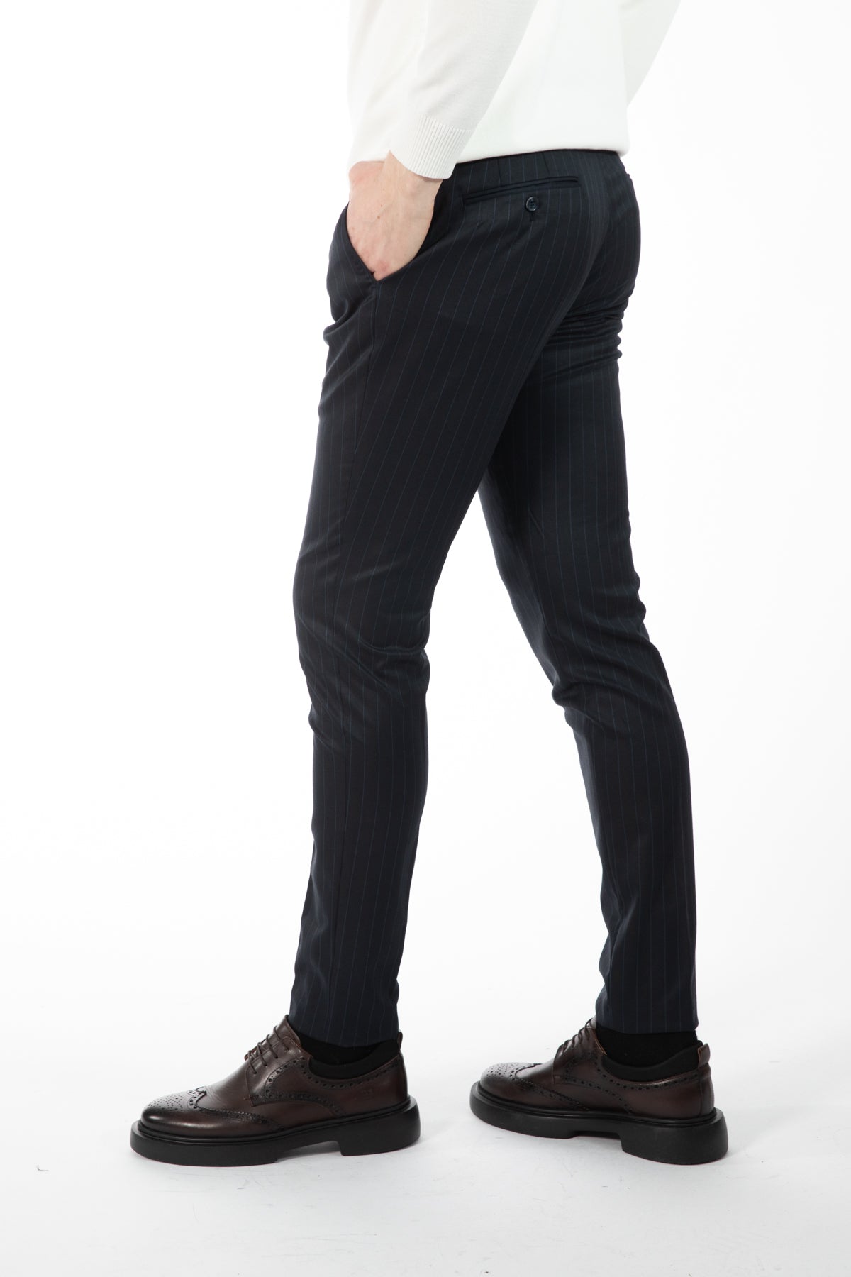 PANTALONI SLIM FIT D'S DAMAT - Bleumarin