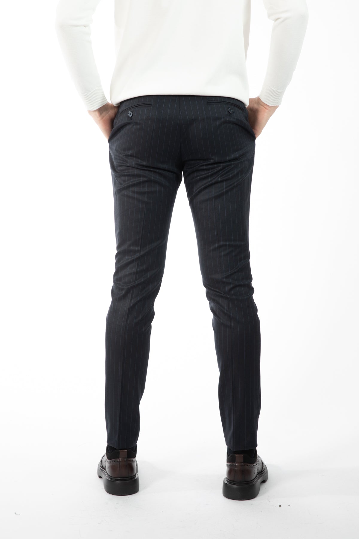 PANTALONI SLIM FIT D'S DAMAT - Bleumarin
