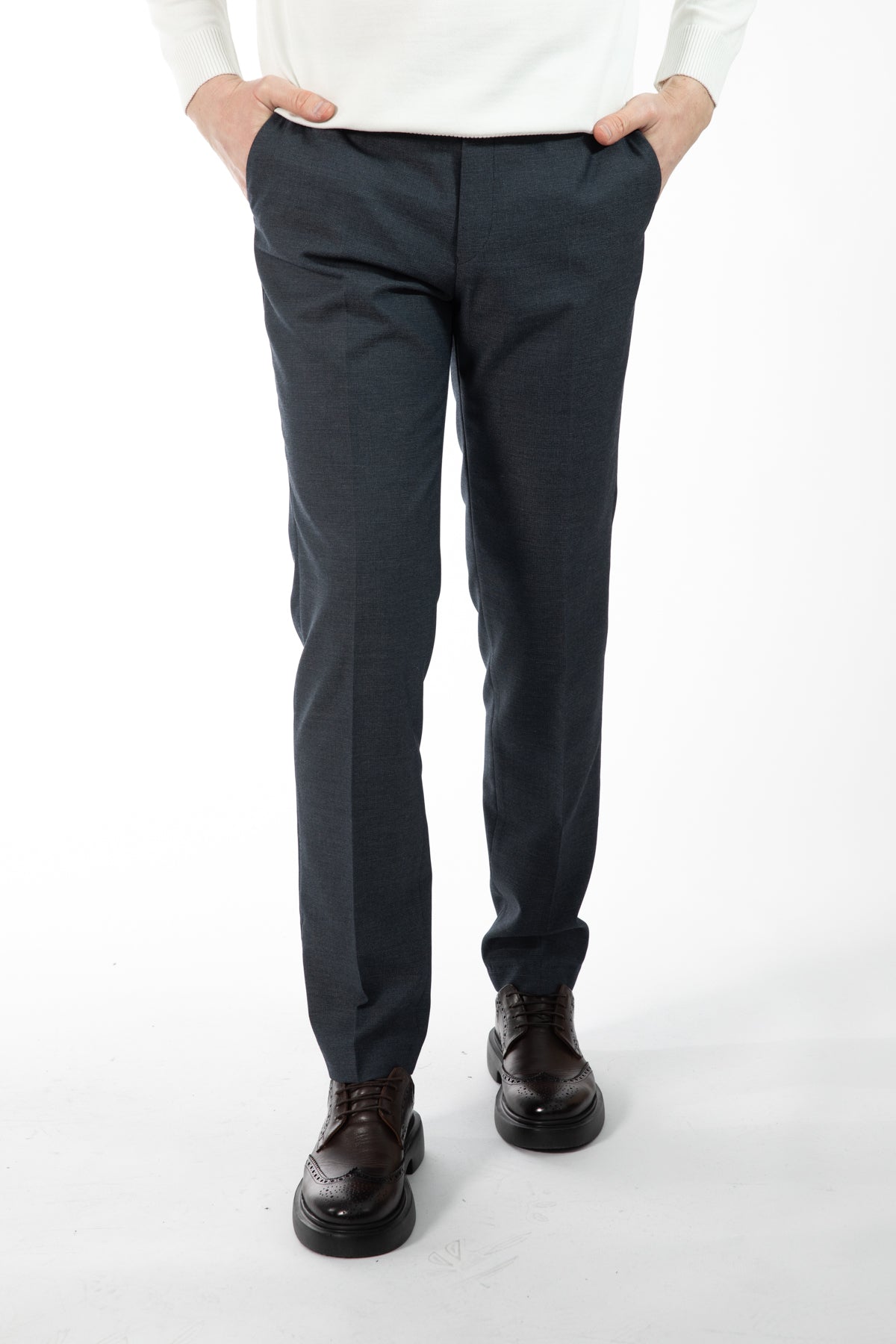 PANTALONI SLIM FIT D'S DAMAT - Bleumarin