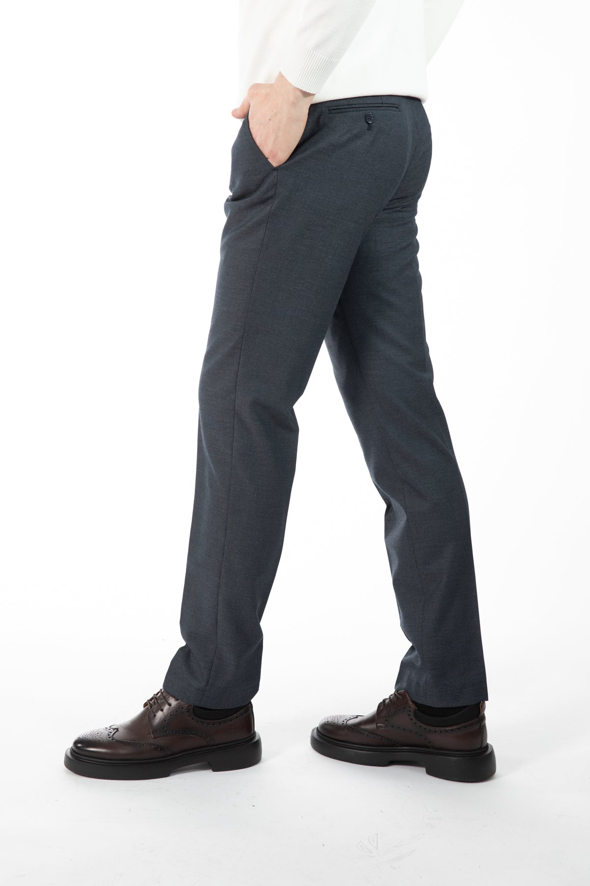 PANTALONI SLIM FIT D'S DAMAT - Bleumarin