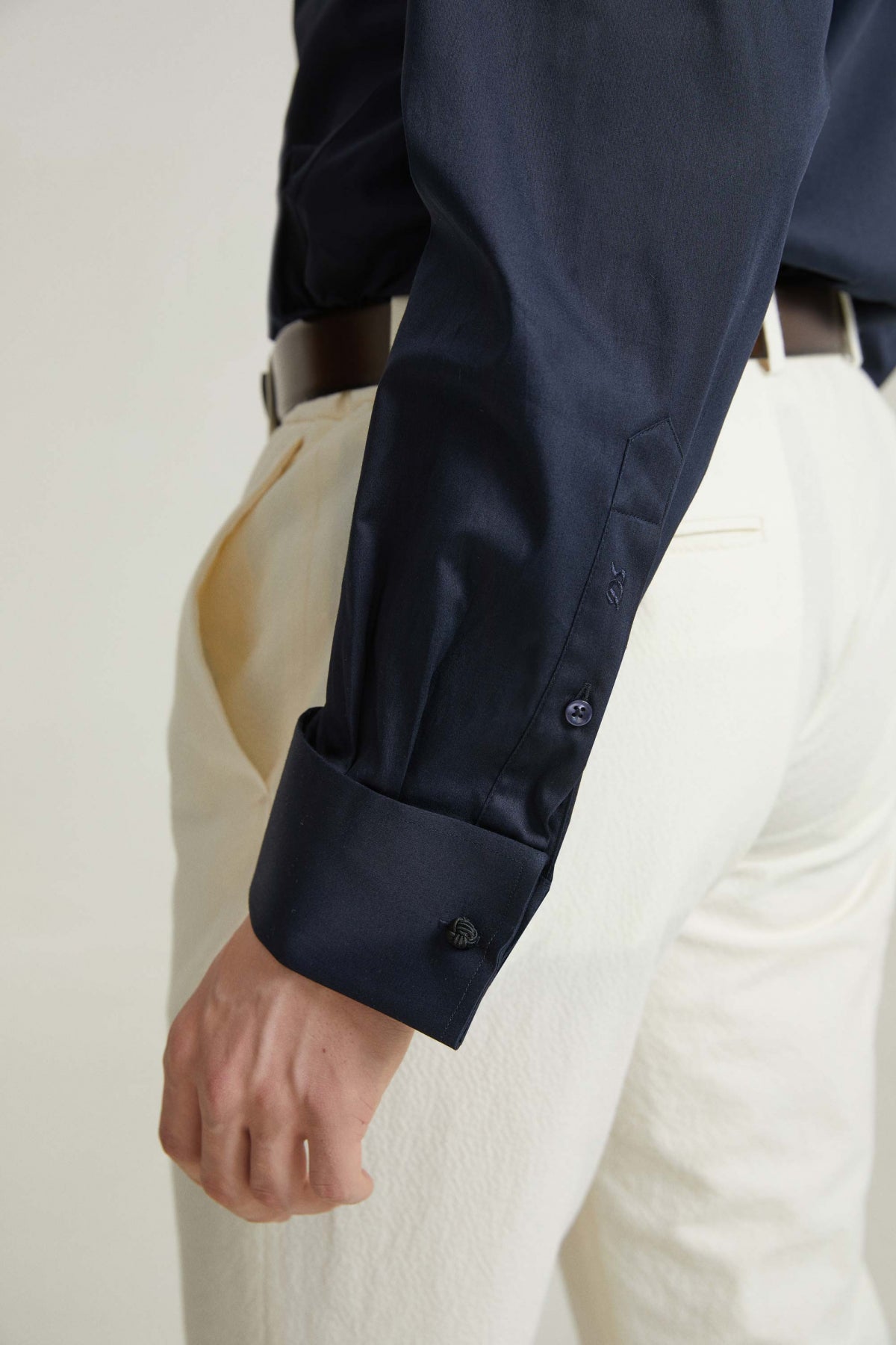 CAMASA CU BUTONI D'S DAMAT REGULAR FIT - Bleumarin