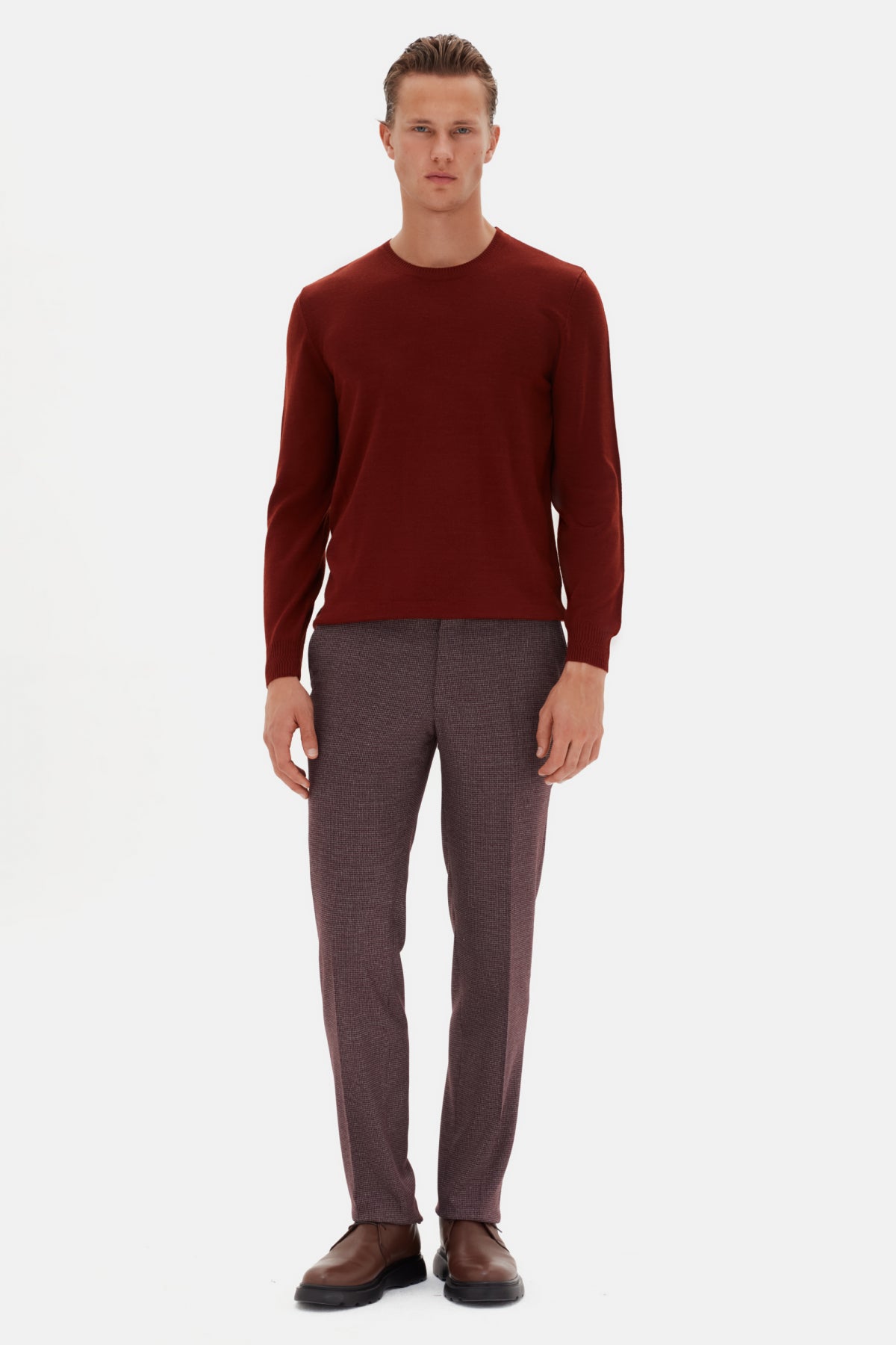 PULOVER REGULAR FIT D'S DAMAT - Cărămiziu