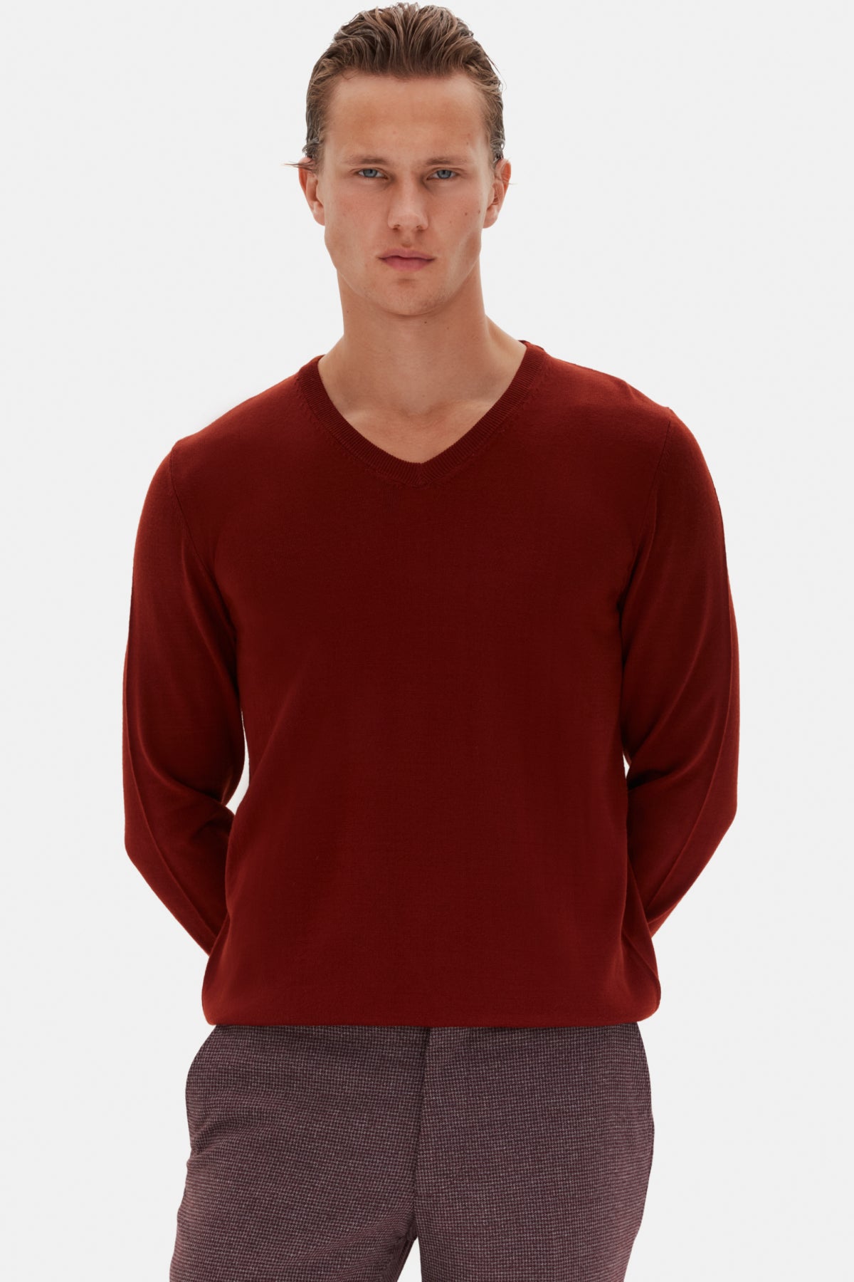 PULOVER REGULAR FIT D'S DAMAT - Cărămiziu