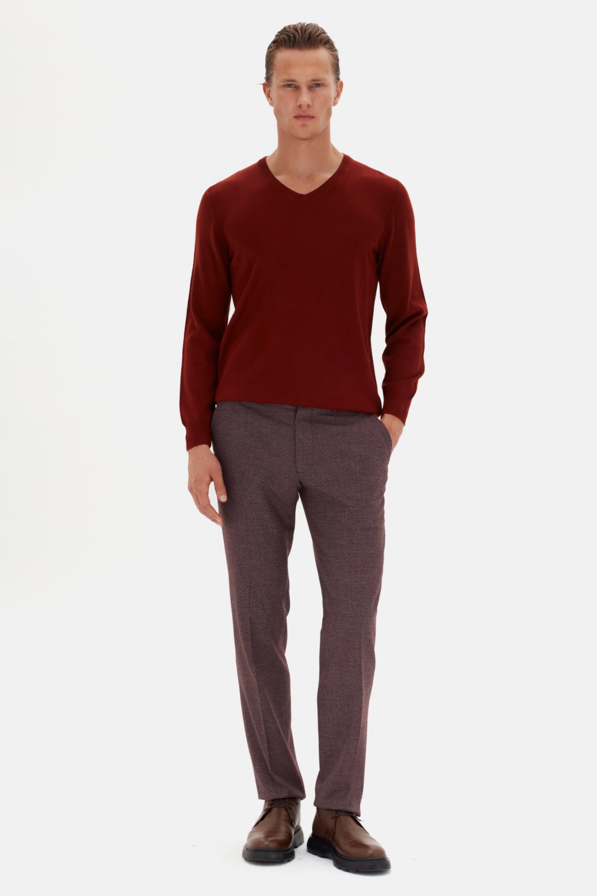 PULOVER REGULAR FIT D'S DAMAT - Cărămiziu