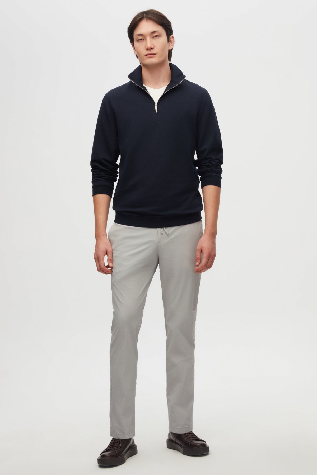 PANTALONI CASUAL SLIM FIT D'S DAMAT - Piatră