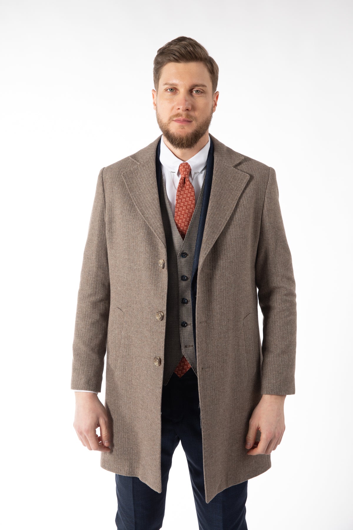 PALTON SLIM FIT D'S DAMAT - Taupe