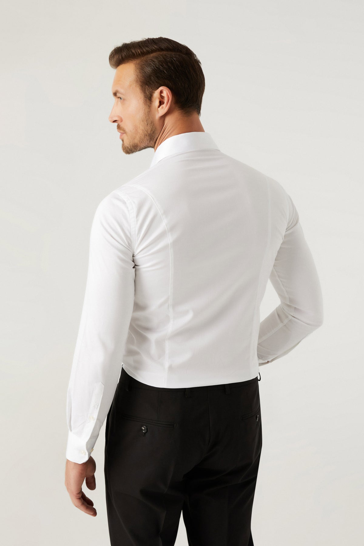CAMASA D'S DAMAT SLIM FIT - Alb