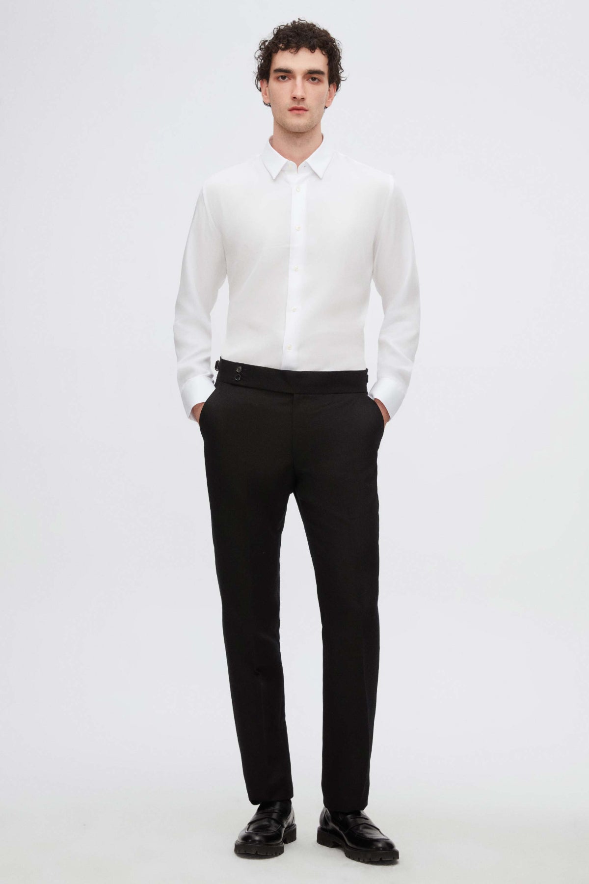CAMASA SLIM FIT D'S DAMAT - Alb