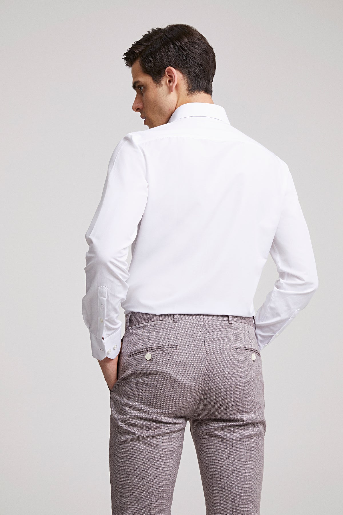 CAMASA SLIM FIT D'S DAMAT - Alb