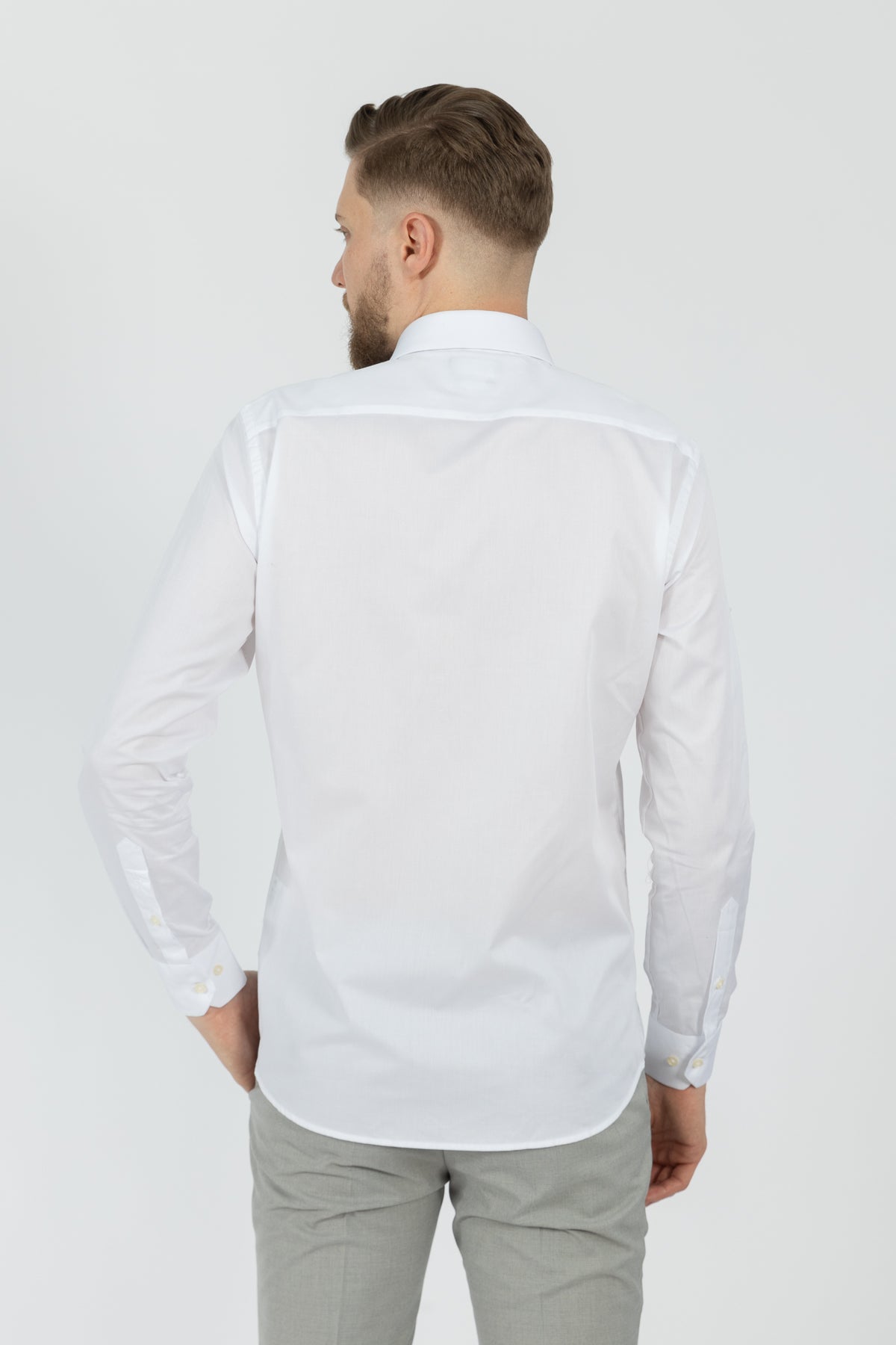 CAMASA SLIM FIT D'S DAMAT - Alb