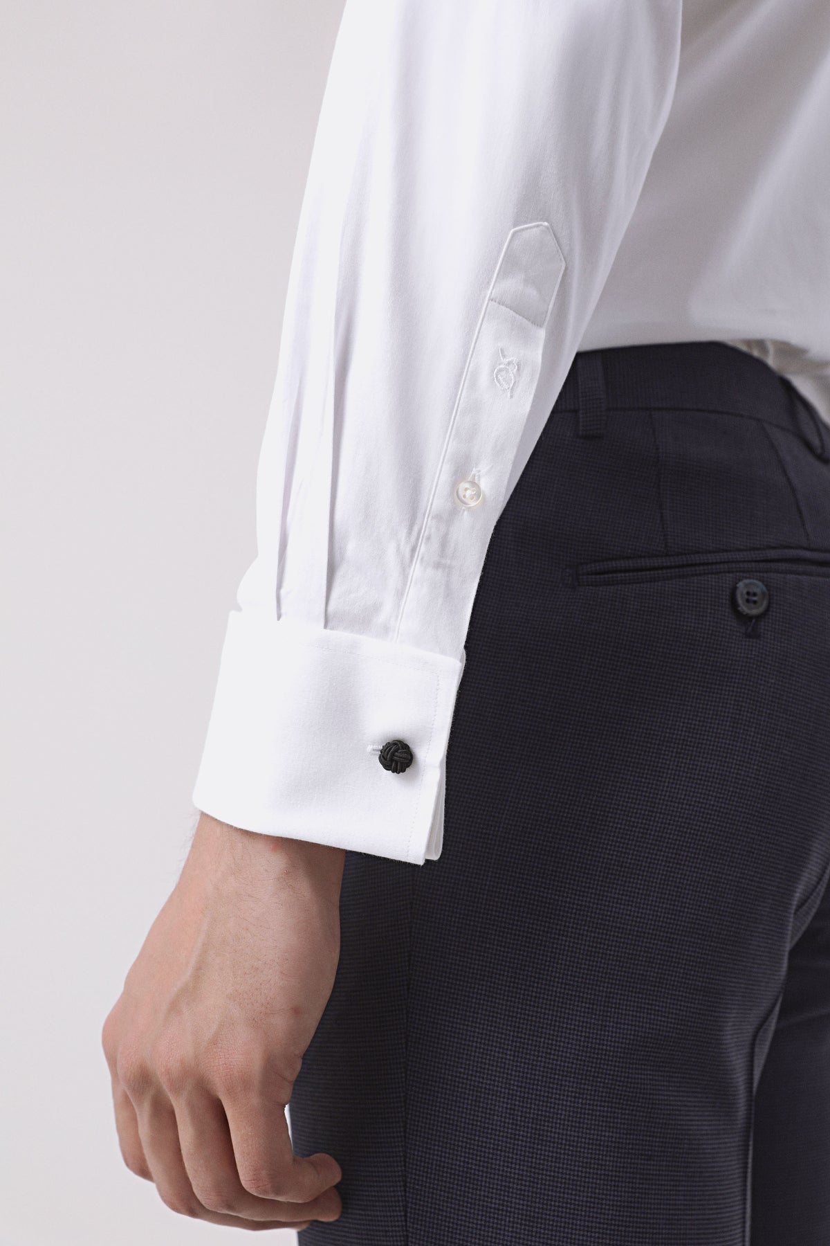 CAMASA CU BUTONI D'S DAMAT REGULAR FIT - Alb