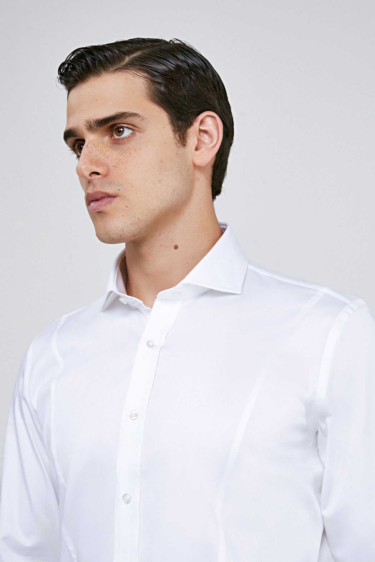 CAMASA CU BUTONI D'S DAMAT SLIM FIT - Alb