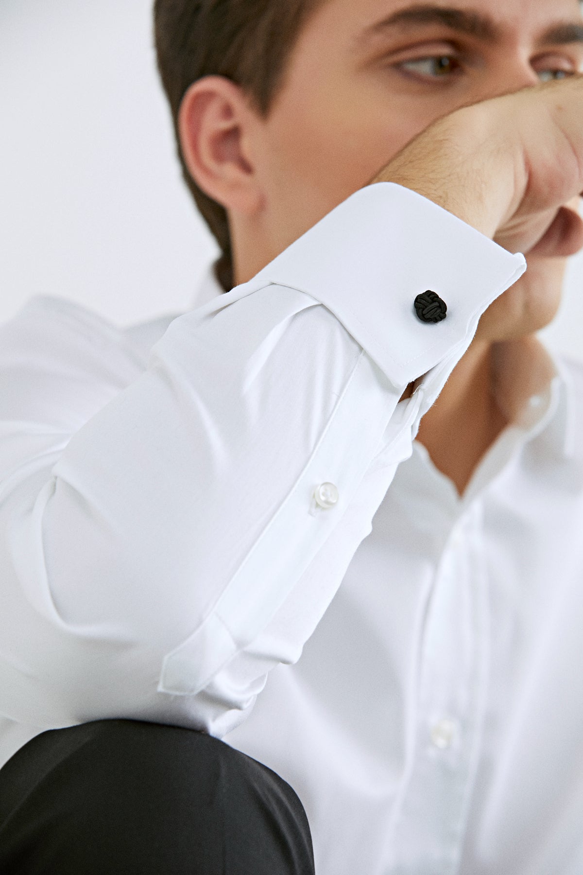 CAMASA CU BUTONI D'S DAMAT SLIM FIT - Alb