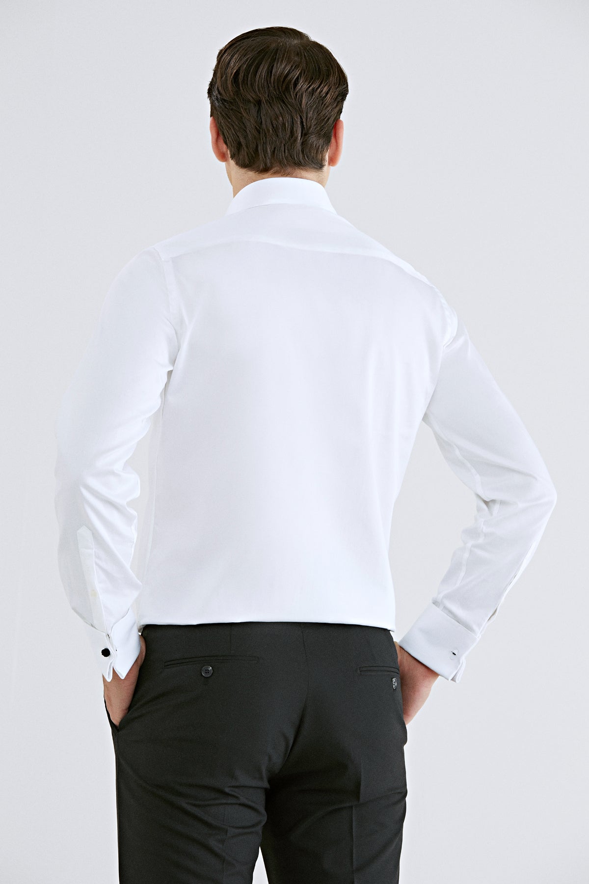 CAMASA CU BUTONI D'S DAMAT SLIM FIT - Alb