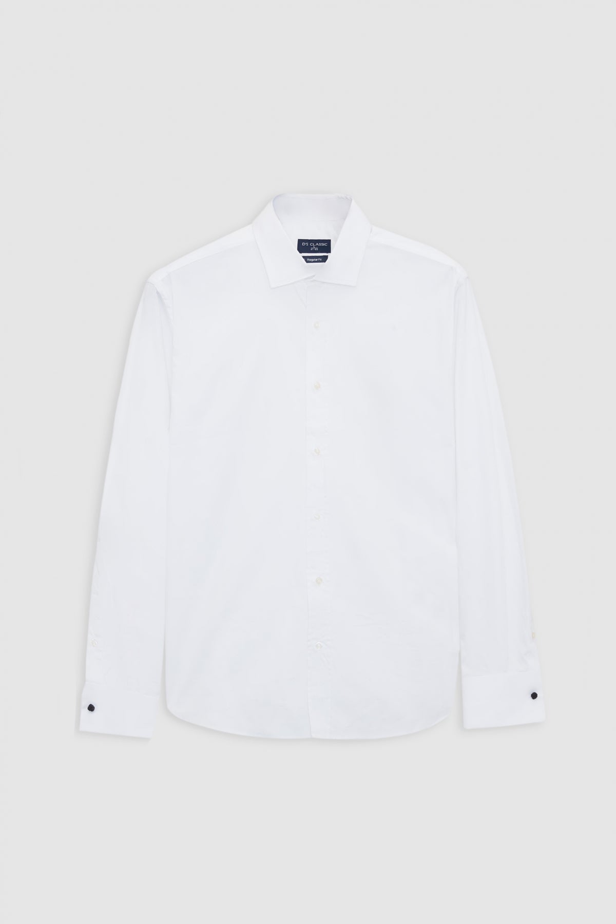 CAMASA CU BUTONI D'S DAMAT REGULAR FIT - Alb