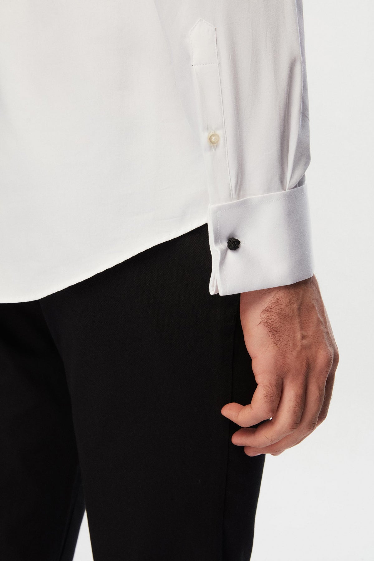 CAMASA CU BUTONI D'S DAMAT SLIM FIT - Alb