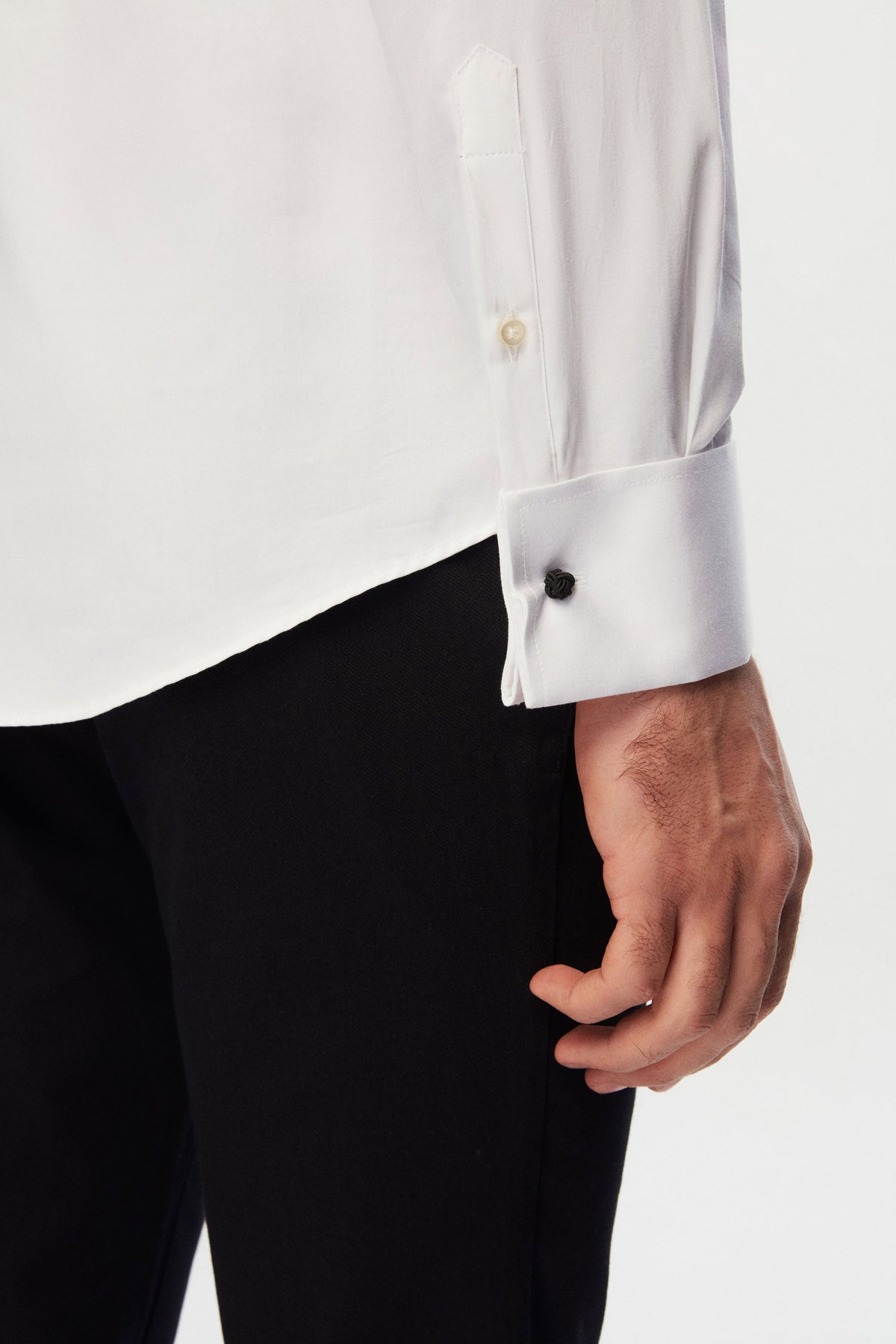 CAMASA CU BUTONI D'S DAMAT SLIM FIT - Alb