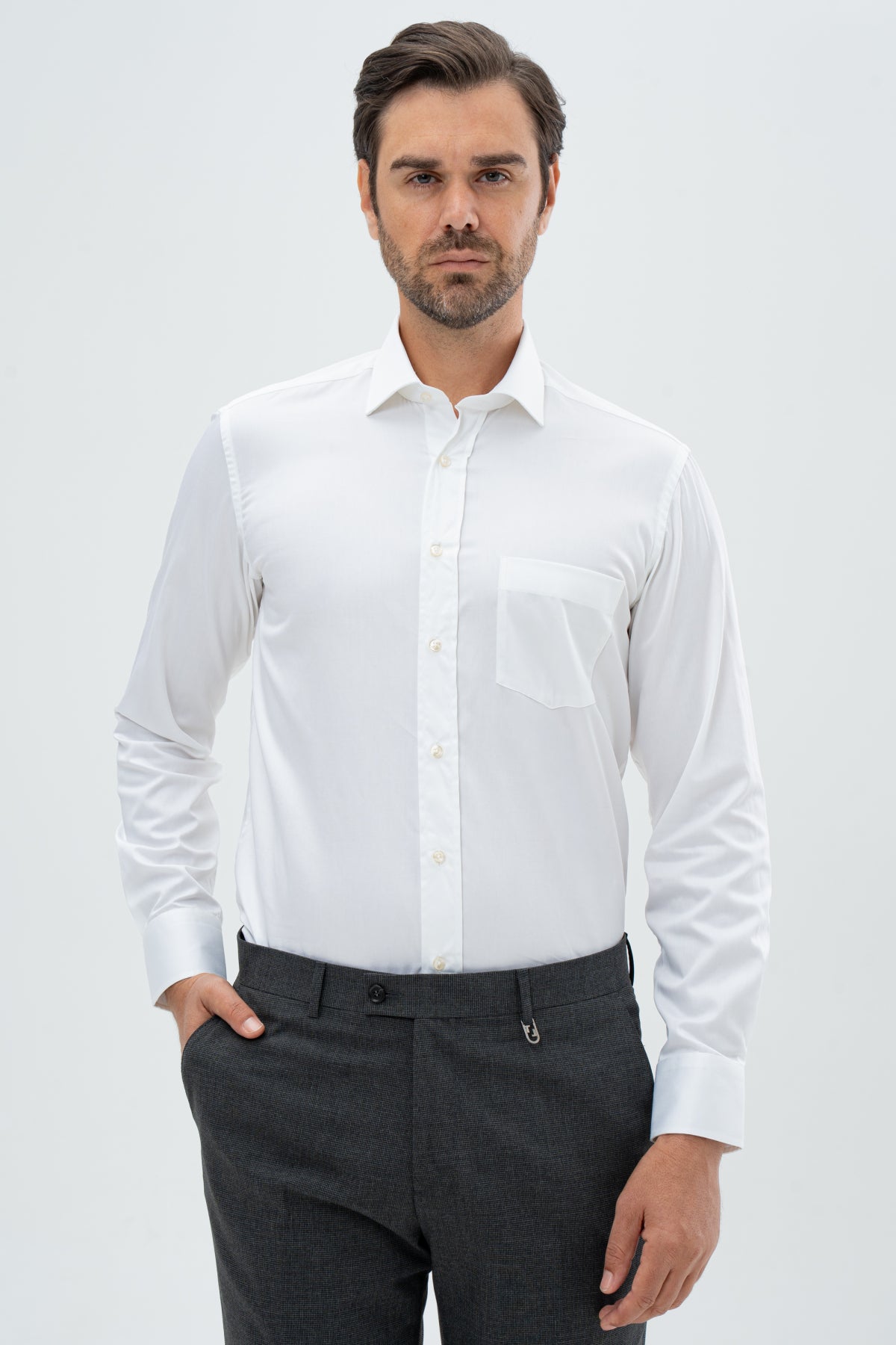 CAMASA D'S DAMAT REGULAR FIT - Alb