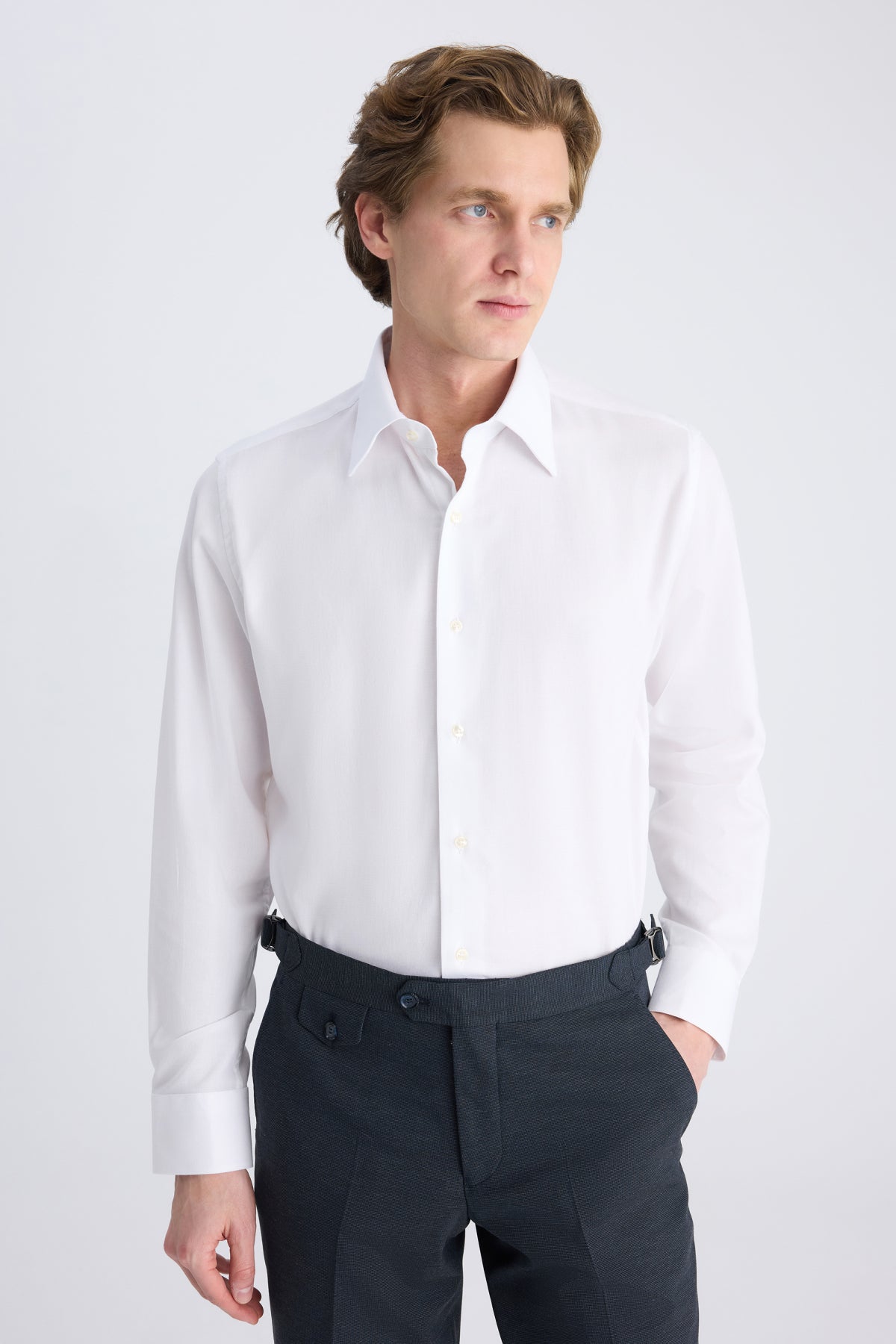 CAMASA SLIM FIT D'S DAMAT - Alb