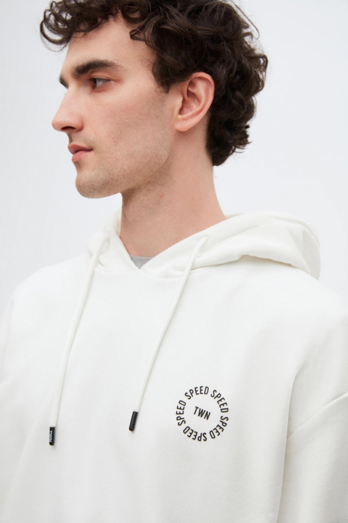 HANORAC CU GLUGA OVERSIZE TWN - Ecru
