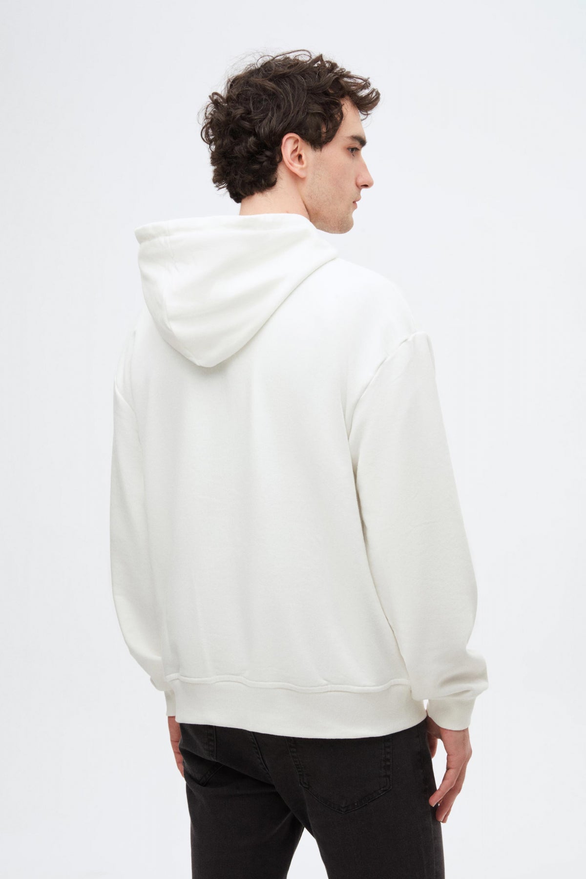HANORAC CU GLUGA OVERSIZE TWN - Ecru