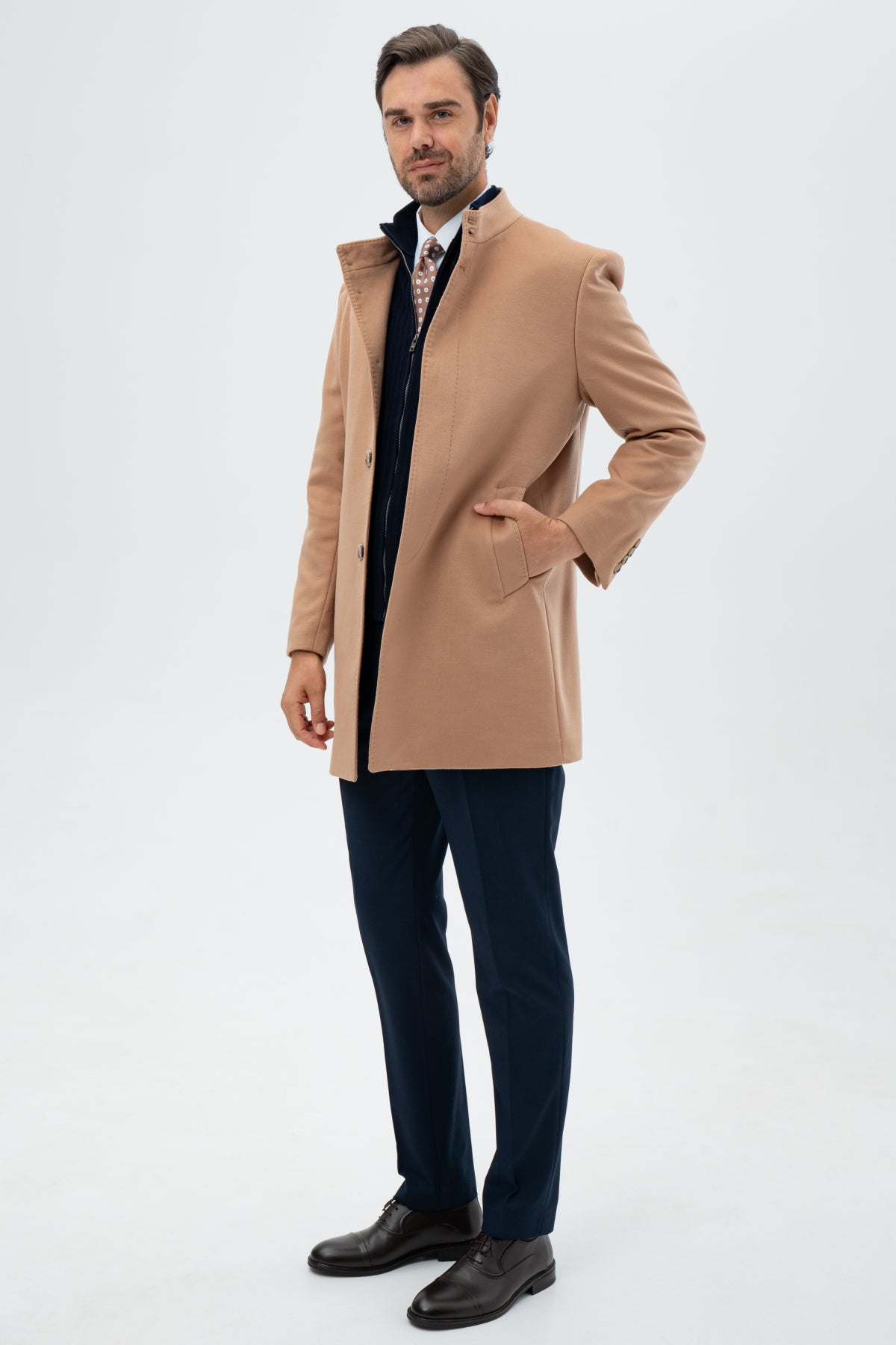 PALTON SLIM FIT TWN - Camel