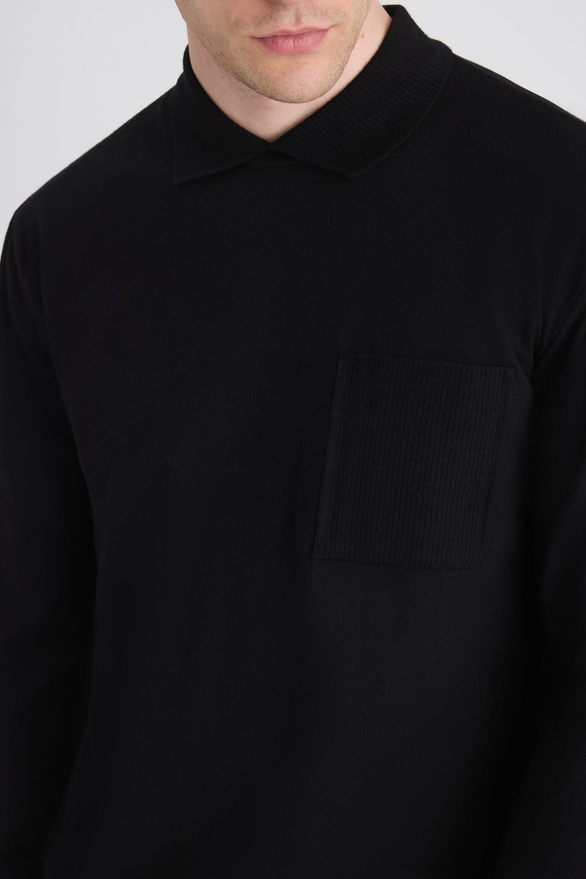 PULOVER SLIM FIT TWN - Negru