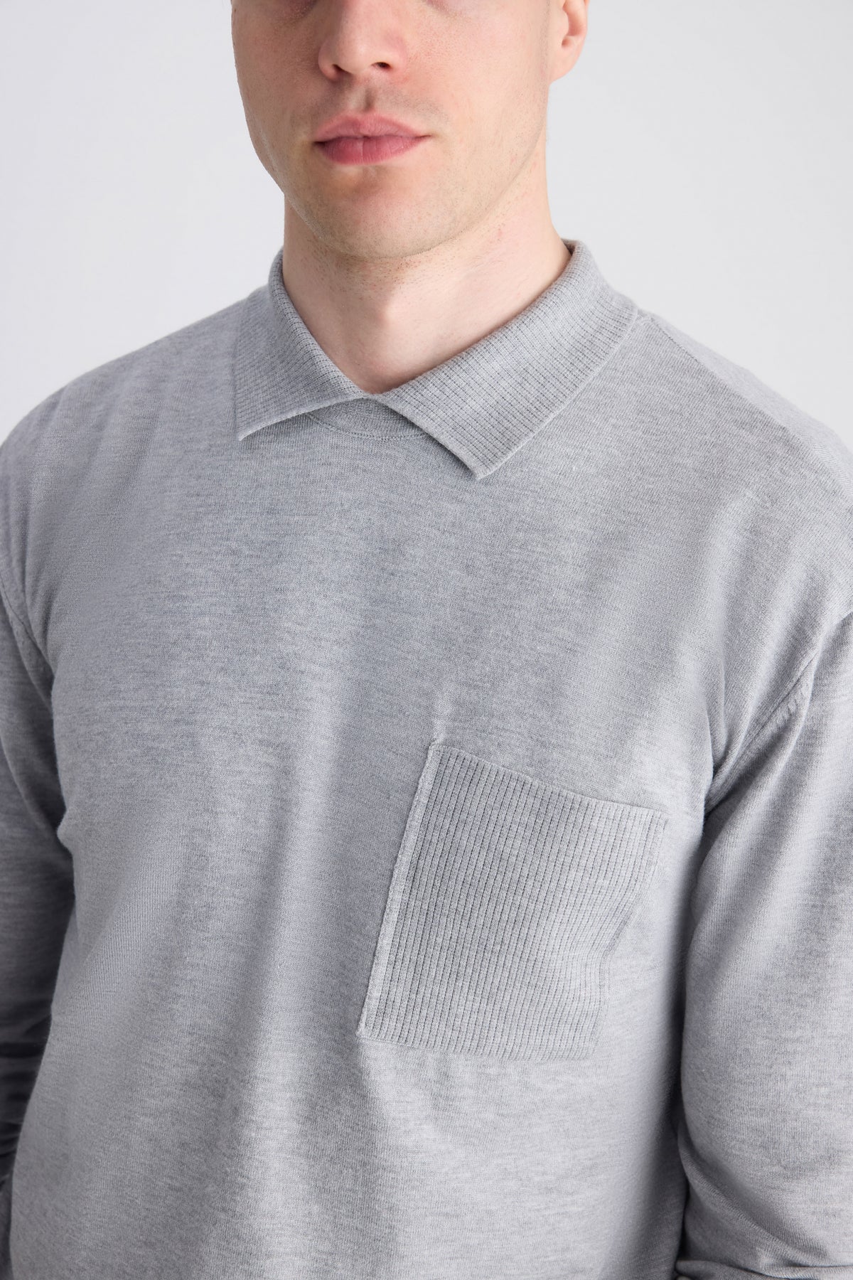 PULOVER SLIM FIT TWN - Gri