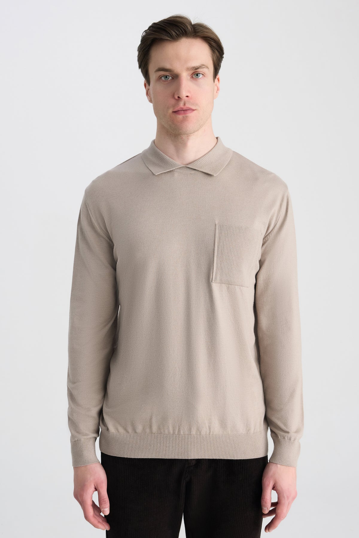 PULOVER SLIM FIT TWN - Bej
