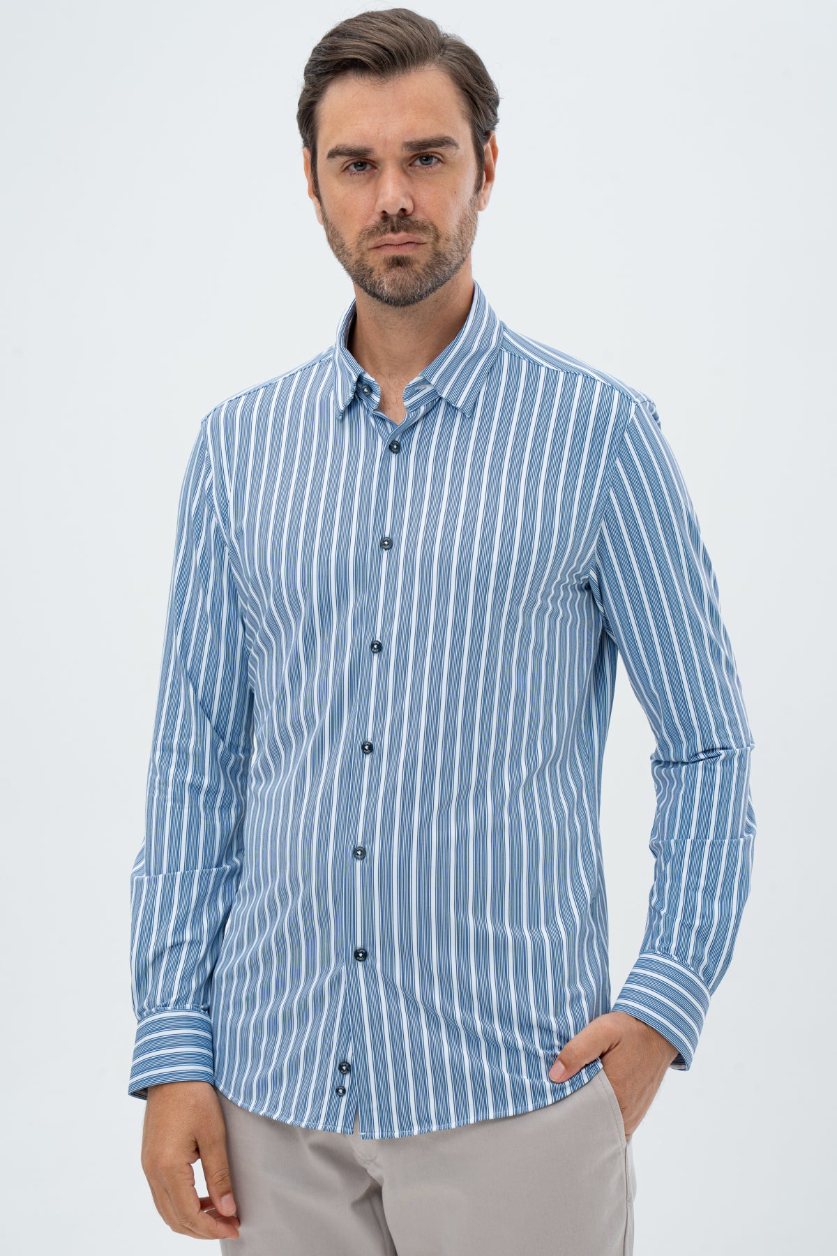 CAMASA SLIM FIT TWN - Bleumarin